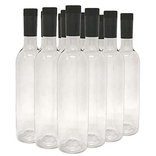 48-Pack Clear 750ml Plastic Wine Bottles with Screw Caps - Perfect for Home Brewing, Party Favors & DIY Beverage Storage