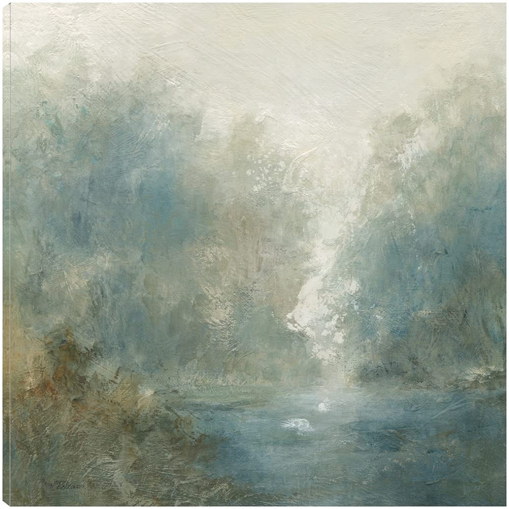 Carol Robinson Fine Art Canvas - Quiet Mist Abstract Wall Art for Living Room, Bedroom, Office Decor | 32x32 Inch Ready-to-Hang Painting | Modern Home & Commercial Space Decoration