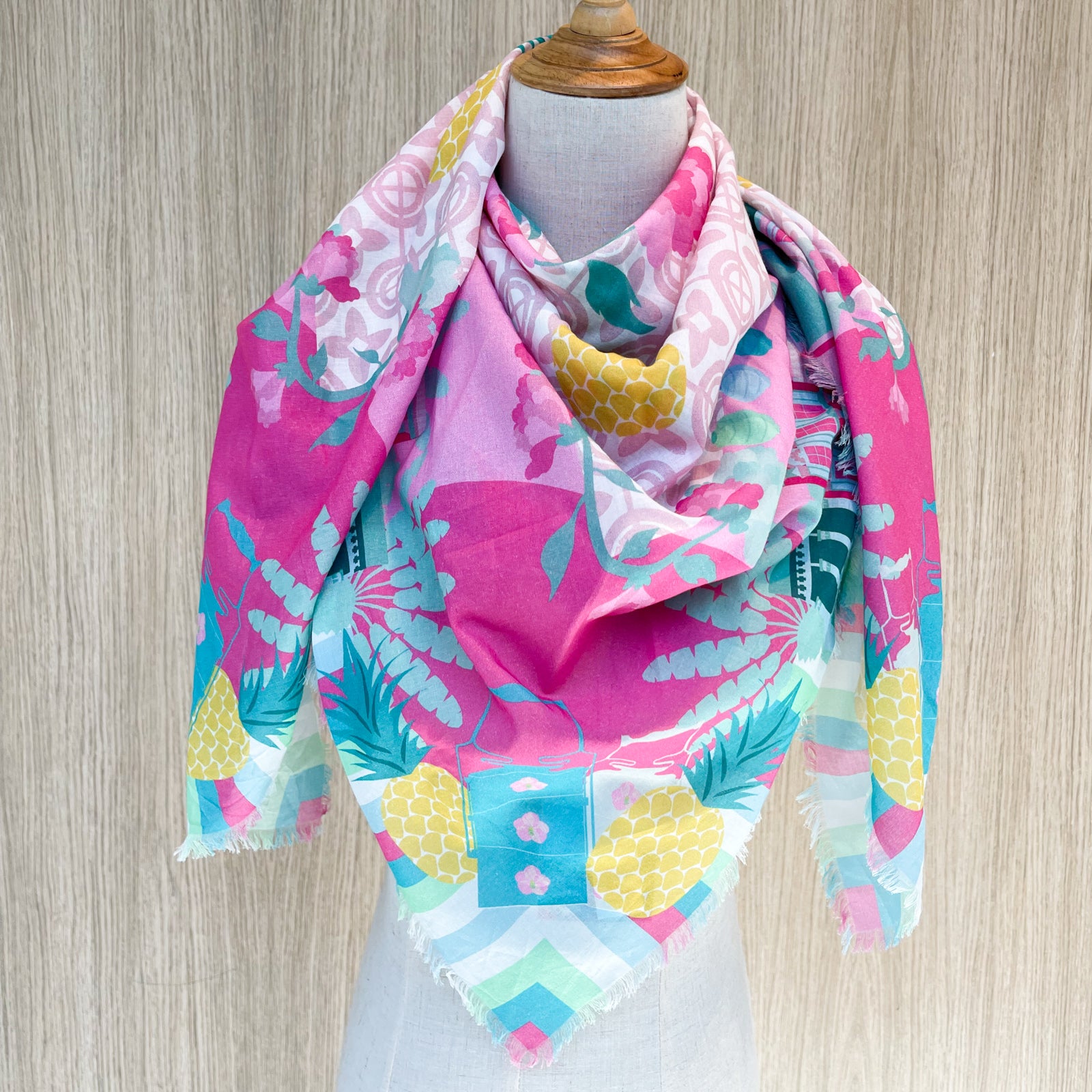 Peranakan Manis Cotton Scarf - Lightweight & Breathable Fashion Accessory for Women | Perfect for Travel, Office & Special Occasions