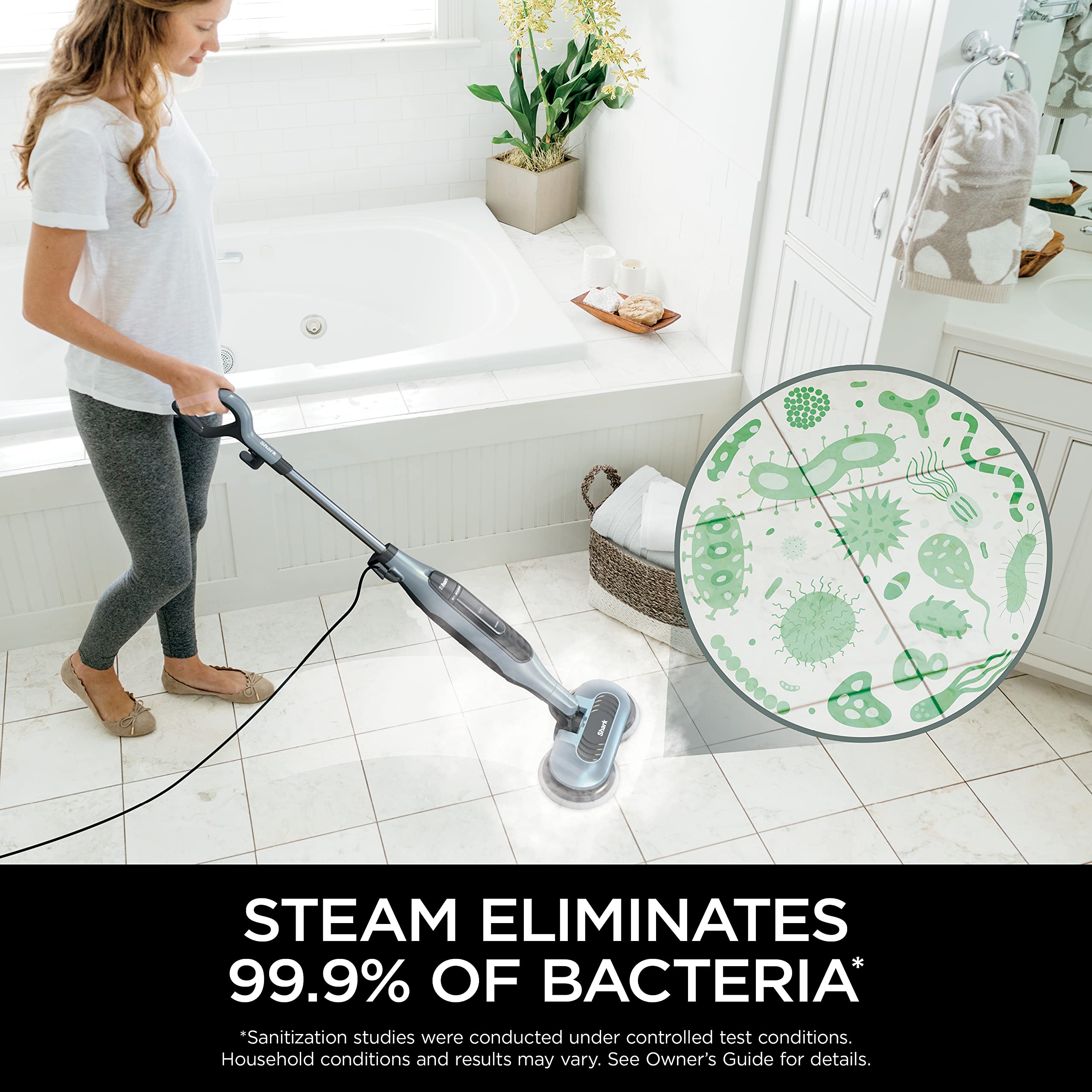 Shark S7000AMZ Steam Mop - All-in-One Steam & Scrub for Hard Floors | 6 Washable Pads & 2 Steam Modes | Sanitizes & Deep Cleans | Perfect for Kitchen, Bathroom & Tile Floors