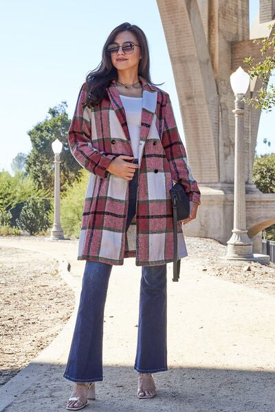 Stylish Plaid Button-Up Lapel Collar Coat for Men & Women | Trendy Fall Winter Jacket | Perfect for Office, Dating & Outdoor Activities