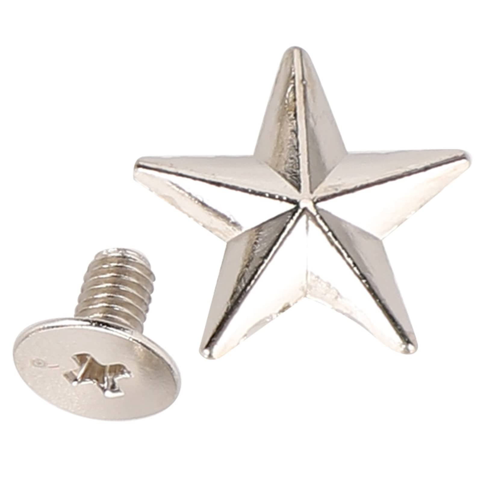 Wnvivi 50PCS Star Shaped Zinc Alloy Rivets for DIY Crafts, Clothing, Leather & Nail Art - Silver Metal Studs for Fashion Accessories & Home Decor