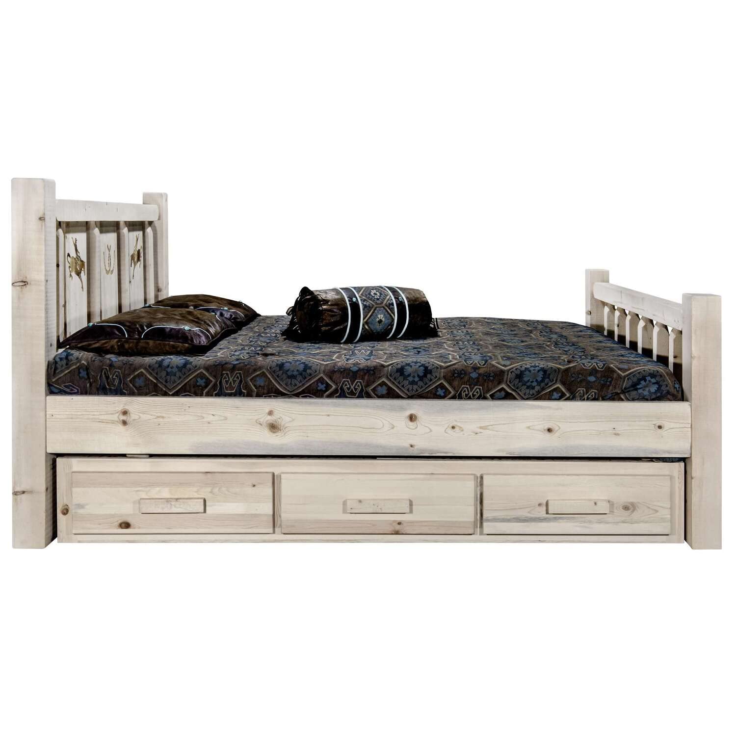 Montana Log Collection Solid Wood Homestead California King Bed Frame - Rustic Bedroom Furniture for Cabin, Lodge & Ranch Style Homes