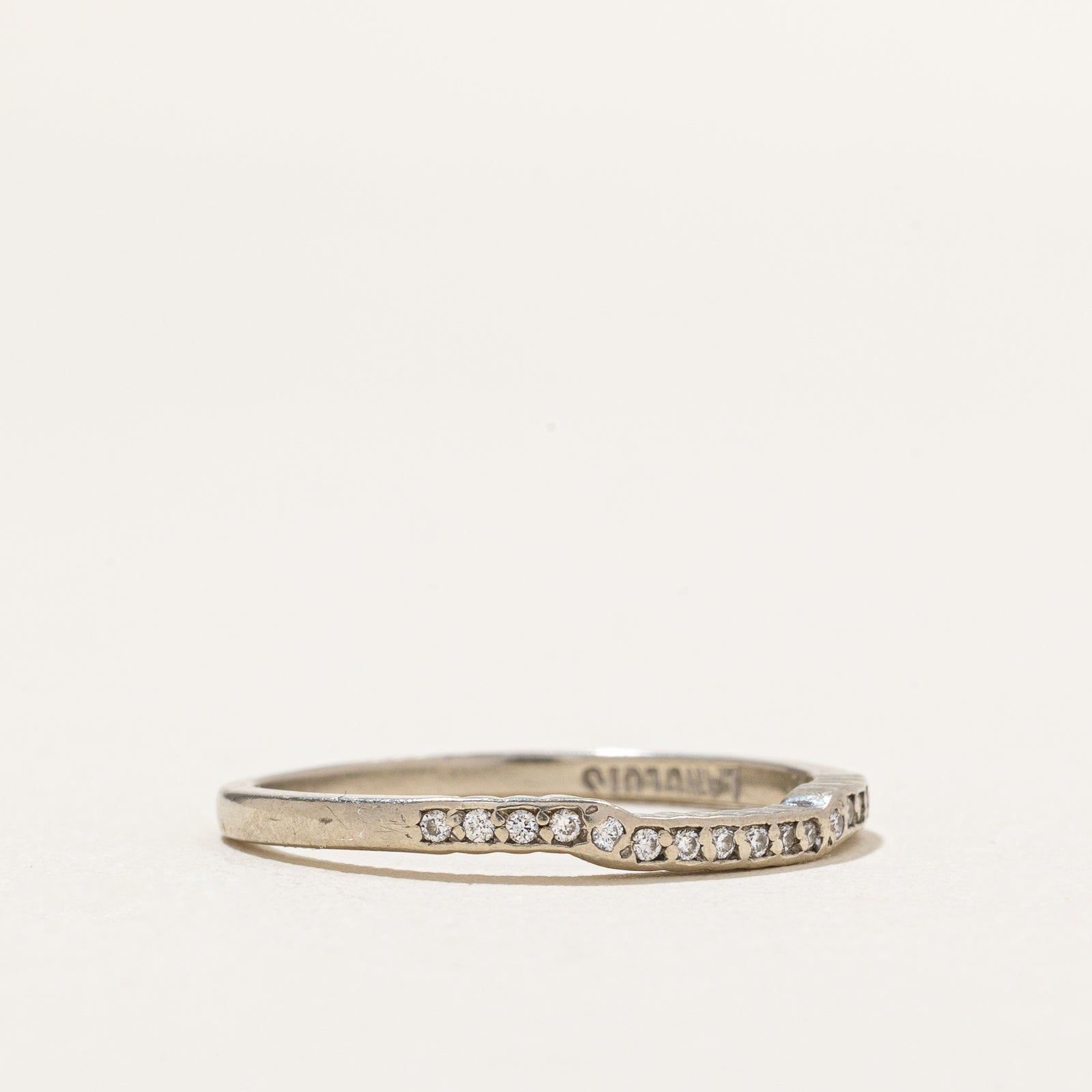 0.03ctw Semi Eternity Diamond Contour Ring - Size 6.75 | Elegant Wedding Band, Anniversary Gift for Her | Perfect for Engagements, Proposals & Special Occasions