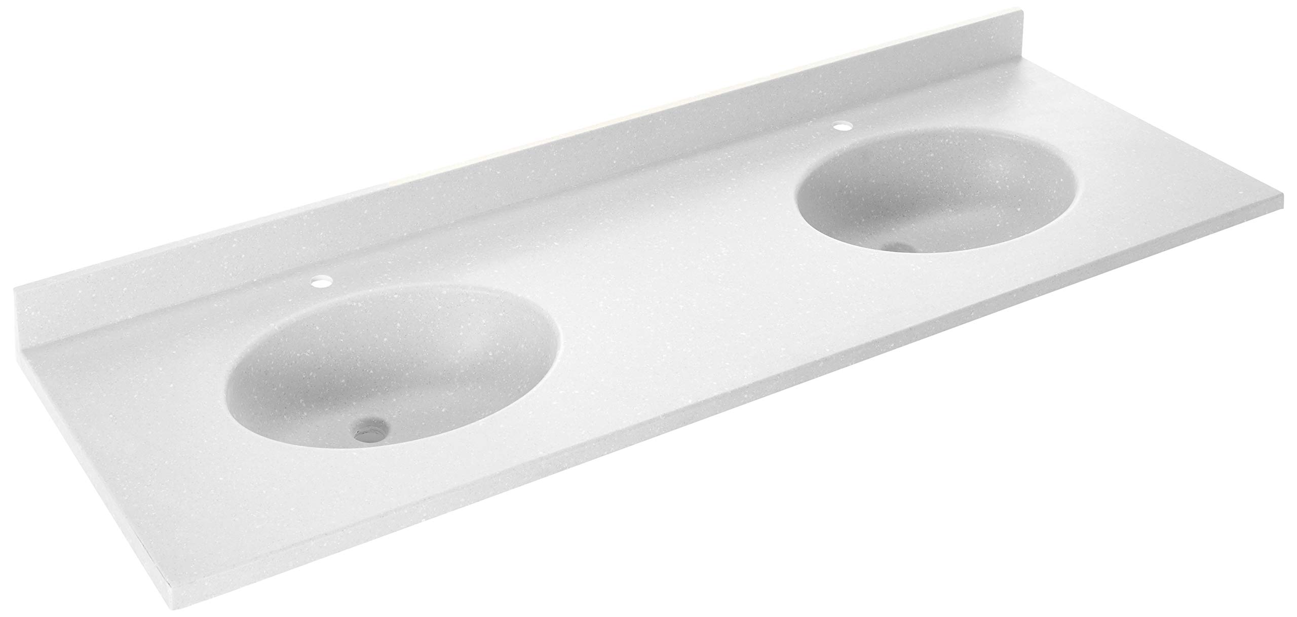 Swan CH022732B.072 Chesapeake Solid Surface Double-Bowl Vanity Top, 73x22x6.125 Inches, Pebble Finish – Perfect for Modern Bathroom Renovations