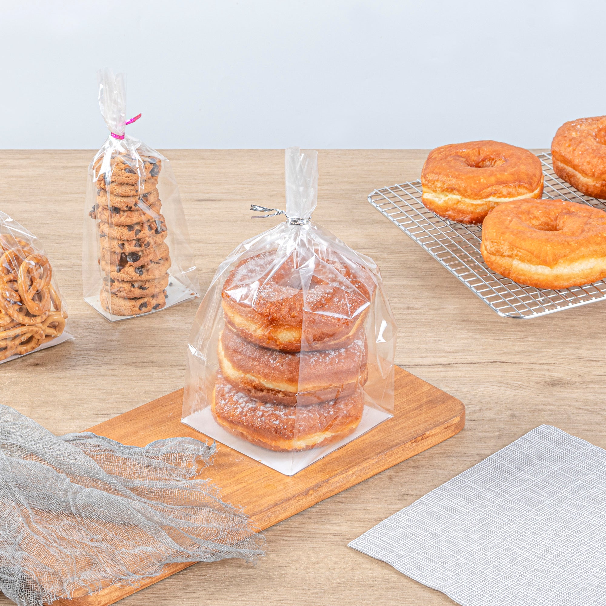 Clear Plastic Gusset Bags with Flat Bottom - 4