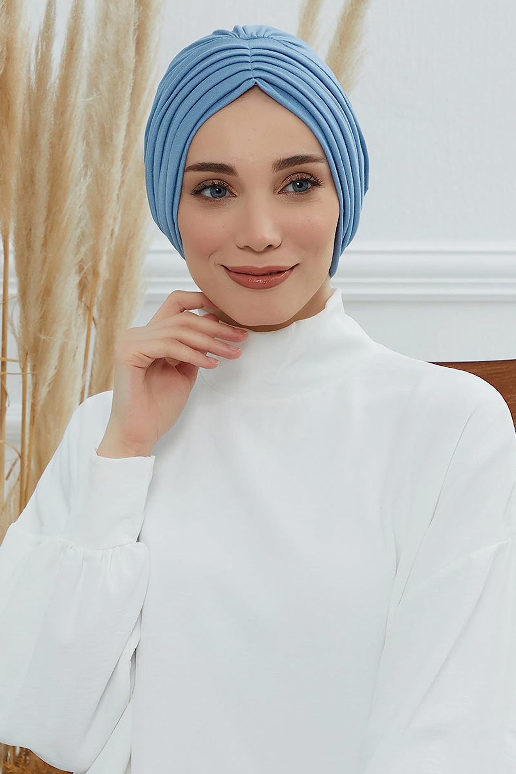 Elegant Shirred Head Turban for Women - Fashionable Instant Head Scarf Wrap - Perfect for Hair Cover, Bad Hair Days, and Stylish Outfits