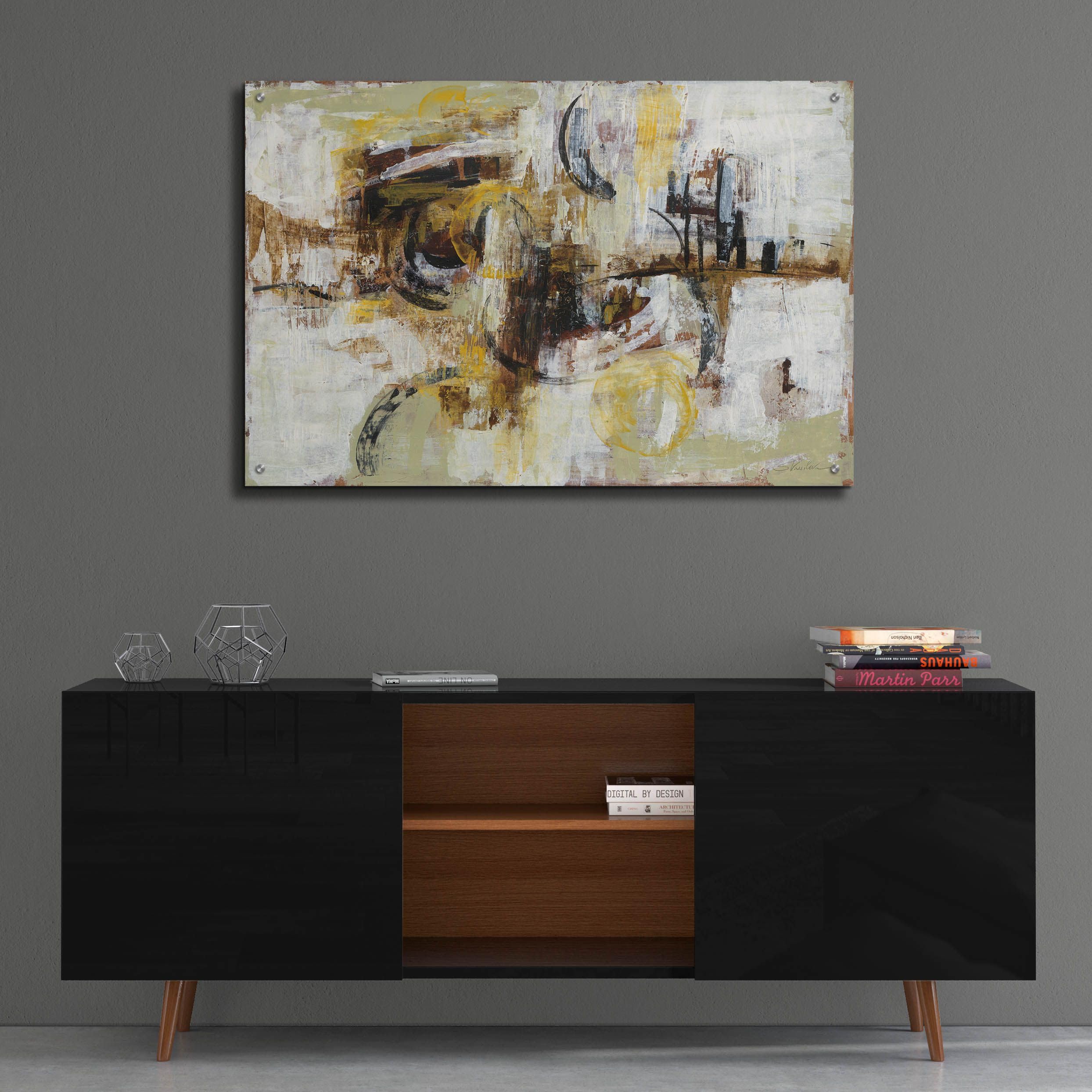 Epic Art 'Graffiti Wall III' by Silvia Vassileva - Modern Acrylic Glass Wall Art Painting 36x24 Inches - Perfect for Living Room, Bedroom & Office Decor