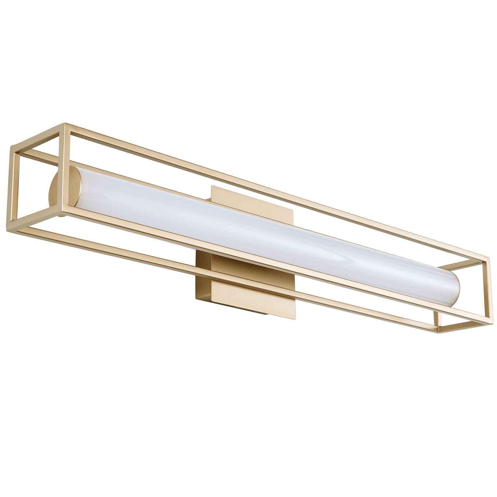 Gold LED Bathroom Vanity Light - 12W, 25.5in Acrylic Tube for Mirror Lighting (6000K)