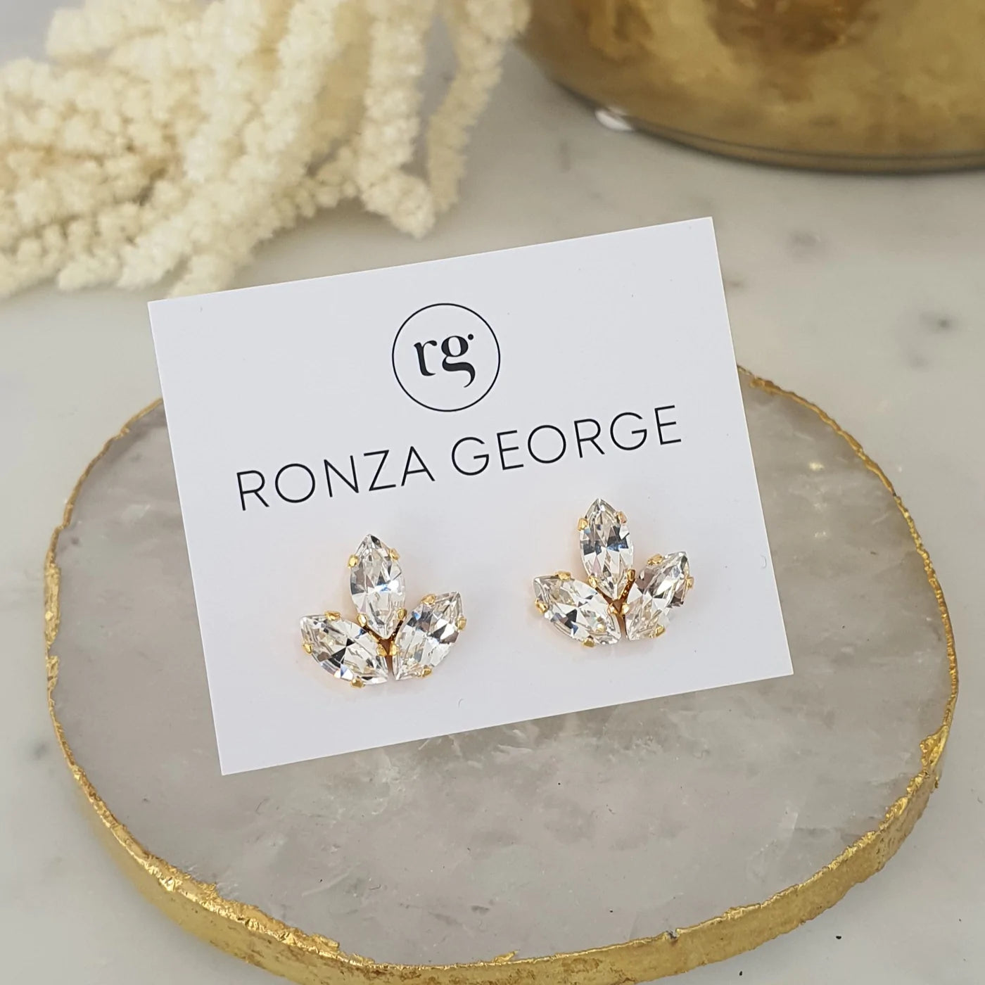 Anastasia Stud Earrings – Bridal Crystal Silver Trio Set for Wedding, Party & Special Occasions