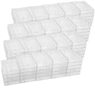 200 Pack Clear Square Edge Audio Cassette Storage Cases - Durable Plastic Organizer for Music Tapes, Vintage Media Collections & DIY Projects