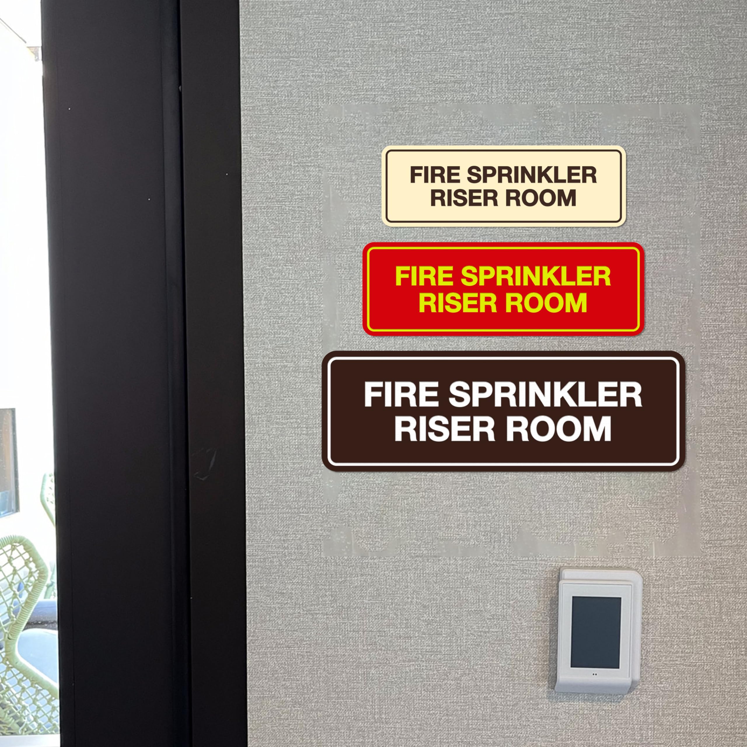 Signs ByLITA Standard Fire Sprinkler Riser Room Sign (Red) - Small (1 Pack) - Ideal for Commercial Buildings, Warehouses & Fire Safety Compliance