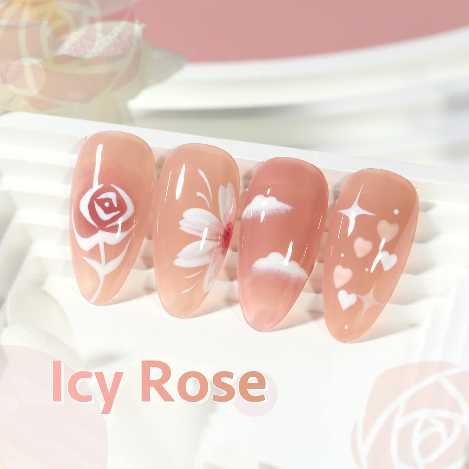 GAOY Jelly Pink Nude Gel Nail Polish Set - 6 Transparent Colors Sheer Red Brown Soak Off UV LED Light Cure Gel Polish Kit for Salon & DIY Nail Art at Home | Perfect for Manicures, Pedicures & Professional Nail Designs