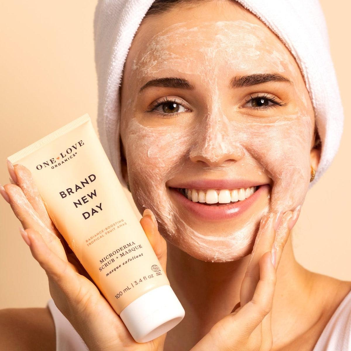 Brand New Day Microderma Scrub & Mask - 3.4oz Exfoliating Facial Treatment for Glowing Skin | At-Home Spa & Skincare Routine