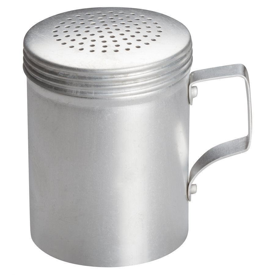 Winco 10 Oz Aluminum Dredger with Handle - Premium Kitchen Salt & Sugar Shaker - Perfect for Baking, Seasoning & Tabletop Use