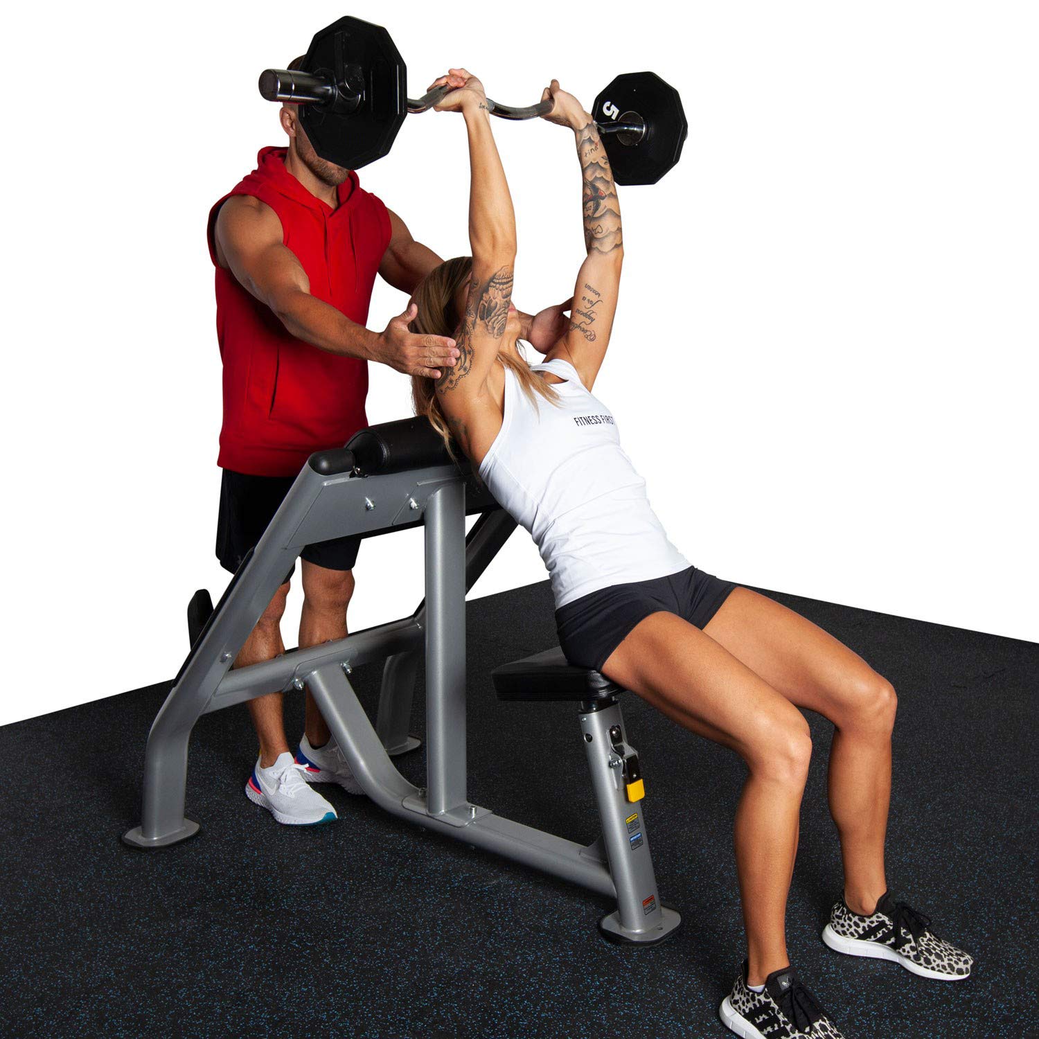 Fitness First Preacher Curl Bench - Adjustable Weight Training Equipment for Bicep & Arm Workouts | Home Gym & Commercial Use