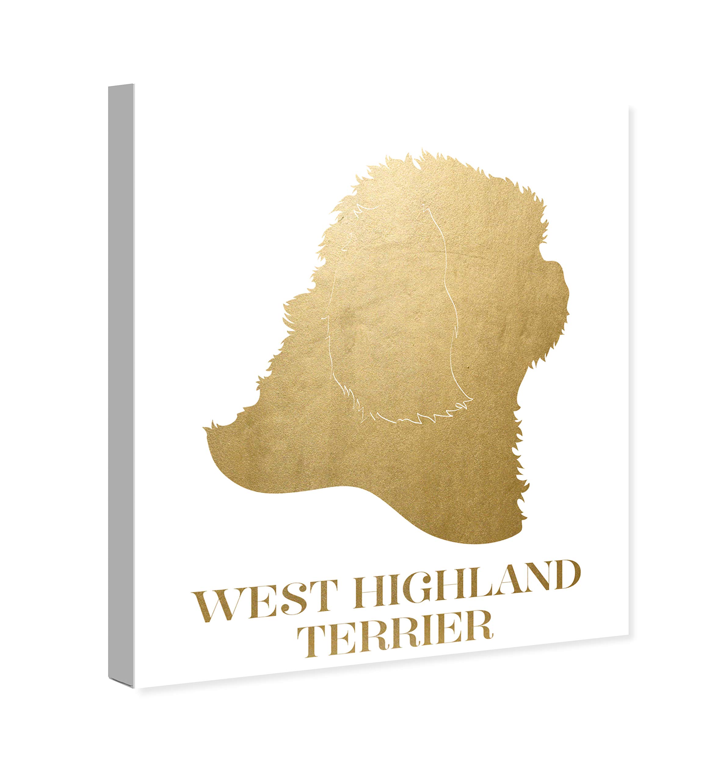 Oliver Gal Artist Co. WEST Highland Terrier Canvas Wall Art Print - 30x36 Inch Gold & White Animal Home Decor - Perfect for Living Room, Bedroom or Office Decorations