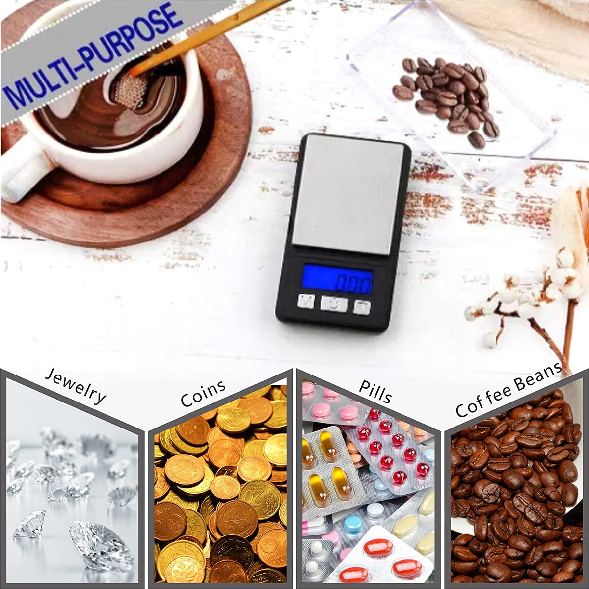 Fuzion Ultra Mini Gram Scale 100g x 0.01g Precision, Digital Pocket Jewelry Food Scale with Tray | 6 Unit Conversion, Tare Function & LCD Display | Perfect for Jewelry Making, Cooking, Portion Control & Postal Weighing
