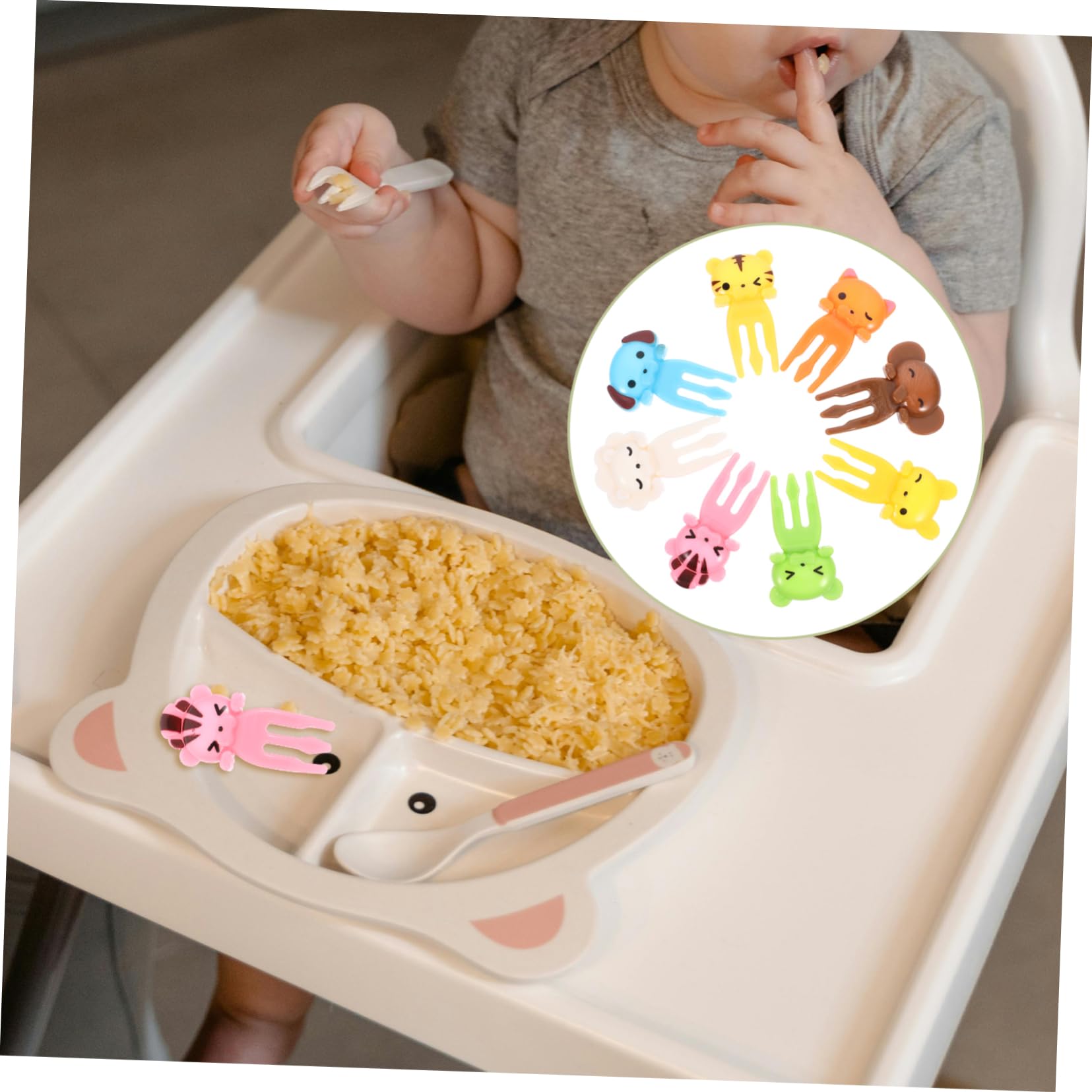 8pcs Cute Cartoon Animal Fruit Forks - Colorful Plastic Bento Dessert Picks for Kids, Party Snacks, and Fruit Platters - Perfect for Lunch Boxes, Picnics, and Birthday Celebrations