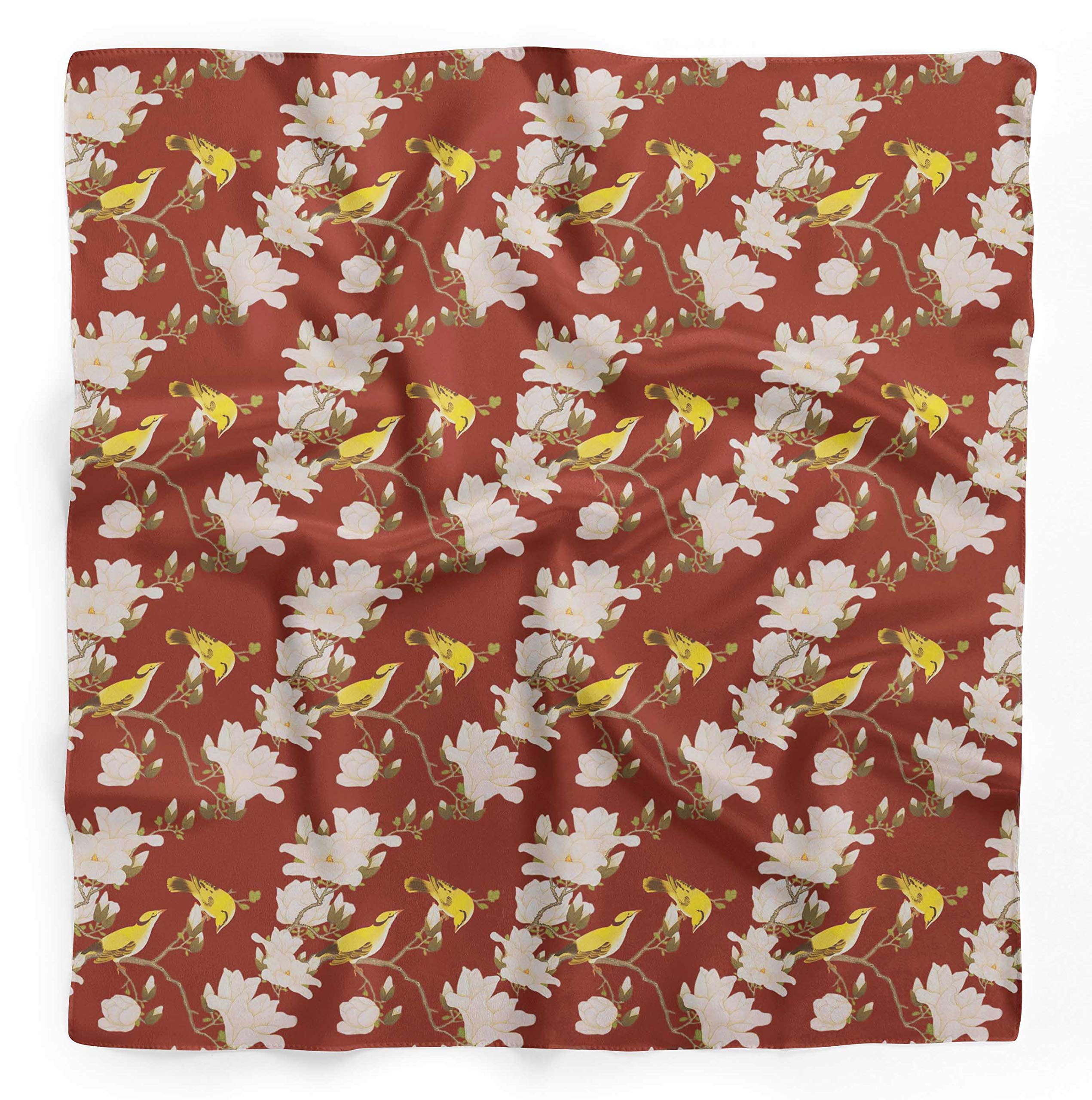Bimba Printed Pure Silk Scarf for Women - Elegant Hair Neck Head Bandana Wrap - Perfect for Office, Party, Wedding & Travel Accessories