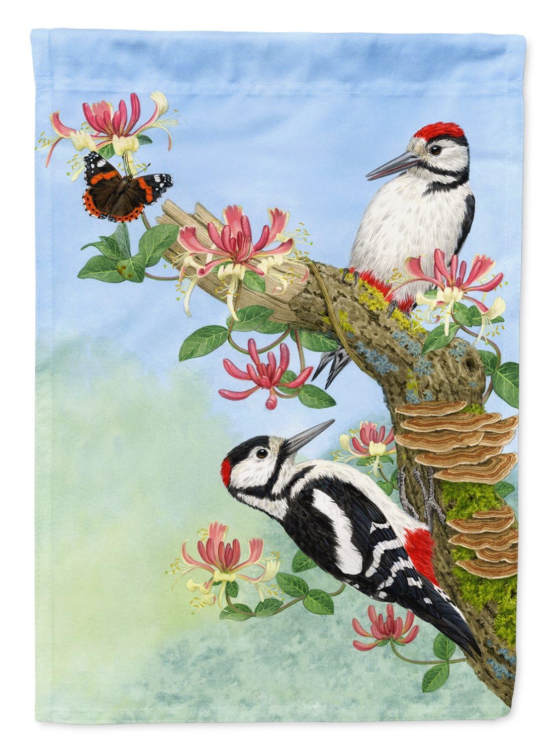 Caroline's Treasures ASA2153GF Colorful Woodpeckers Garden Flag - Decorative Outdoor Yard Banner for Mailbox, Patio, Flower Beds & Lawn Decor | Weather-Resistant Multicolor Garden Art | Perfect for Seasonal Home Decor & Backyard Landscaping