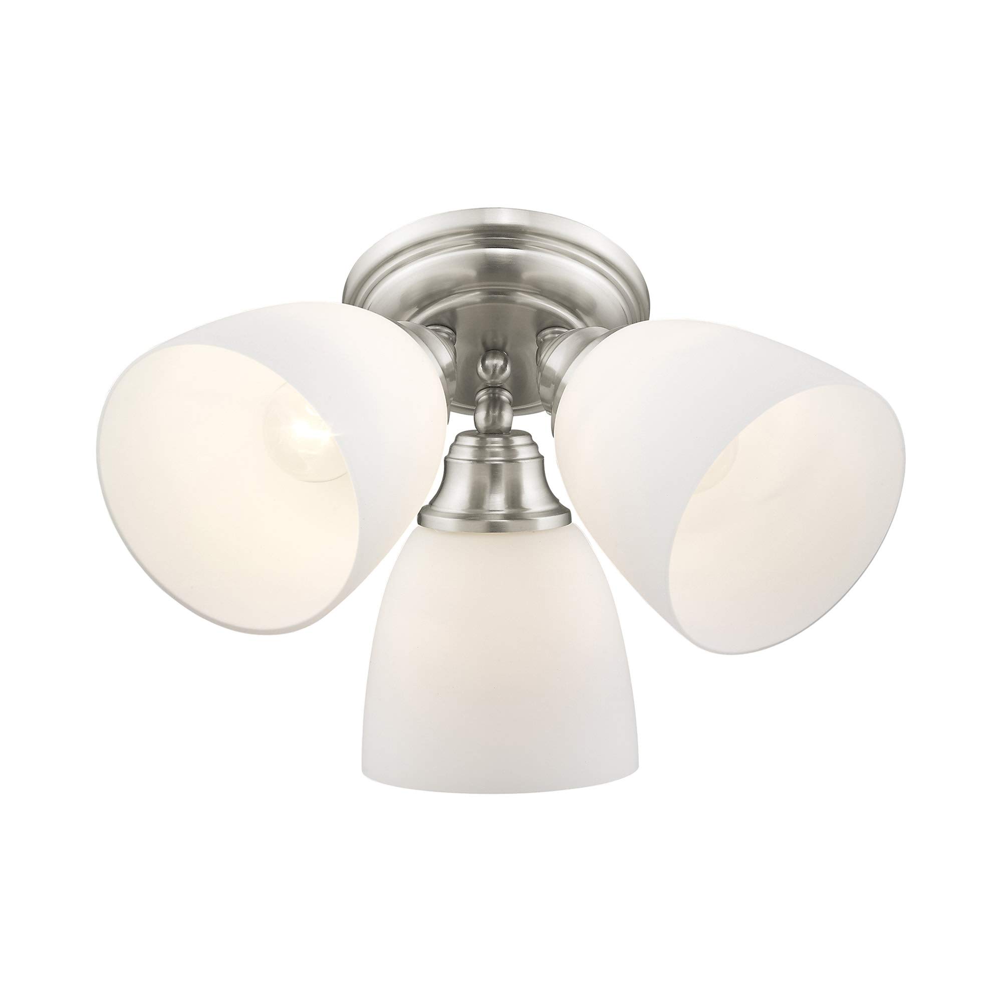Livex Lighting 13664-05 Somerville 3-Light Chrome Ceiling Fixture for Living Room, Bedroom & Dining Room | Modern Flush Mount Lighting