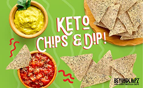 BeyondChipz Low Carb Tortilla Chips - Whole Lotta' Nacho Flavor | Keto Friendly, Gluten Free Snack | 5.3oz Bag (Pack of 2) | Perfect for Keto Diet, Weight Loss & Healthy Snacking at Home, Office or Parties