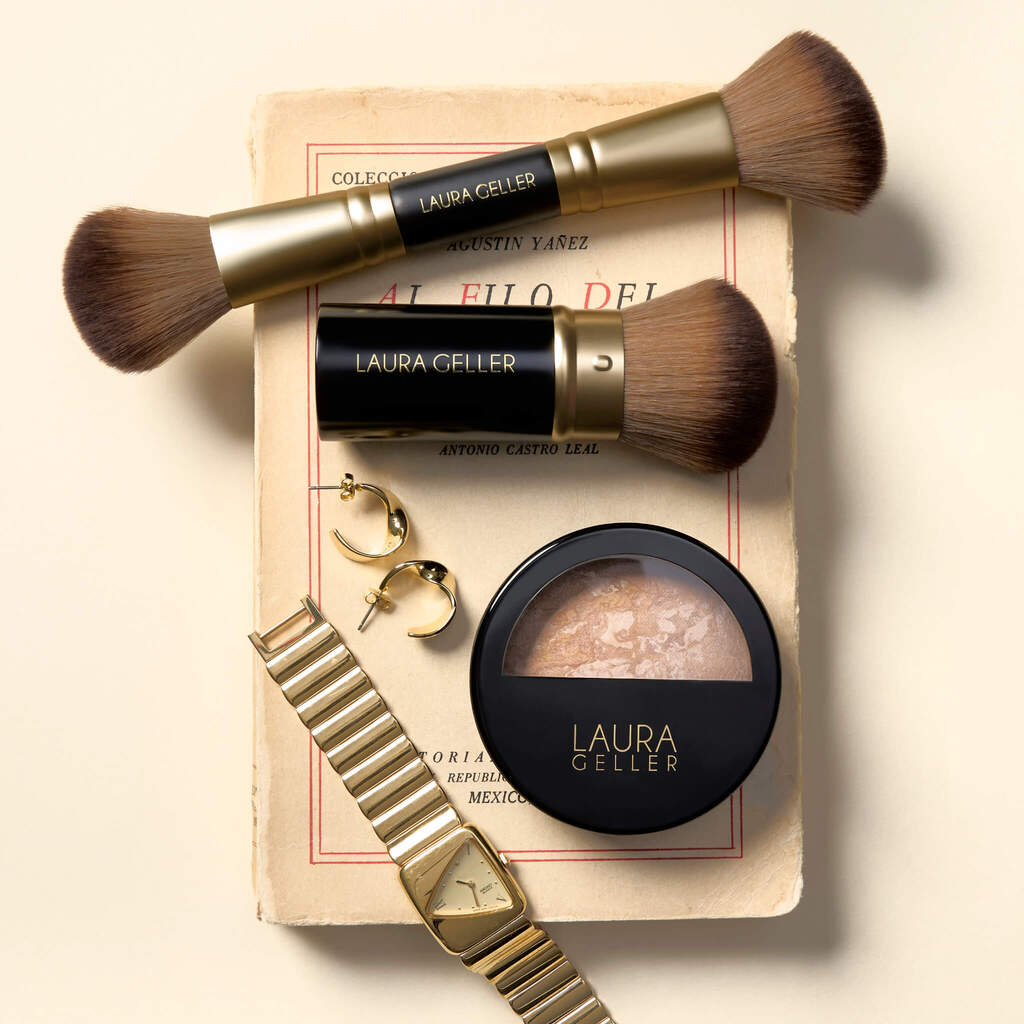 Dual Ended Blush & Bronzer Brush - Professional Makeup Brush for Contouring & Highlighting - Perfect for Everyday Makeup & Travel