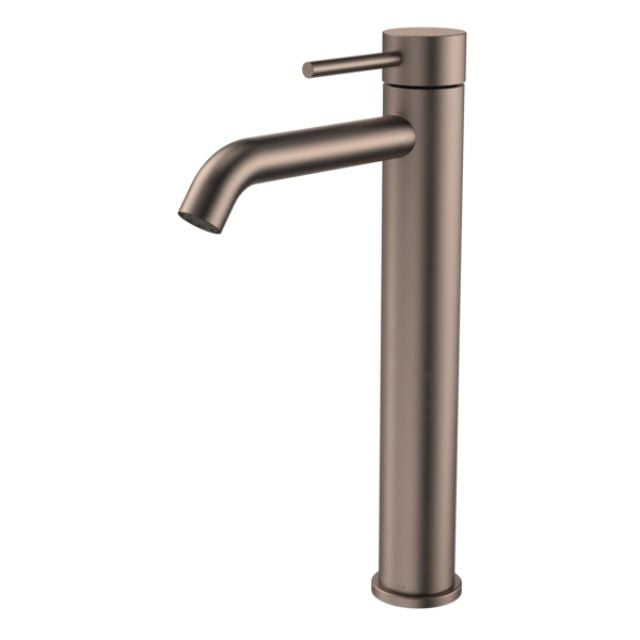 Caroma Liano II Tall Basin Mixer Tap - Brushed Bronze Finish - Modern Bathroom Sink Faucet for Vanity & Powder Room