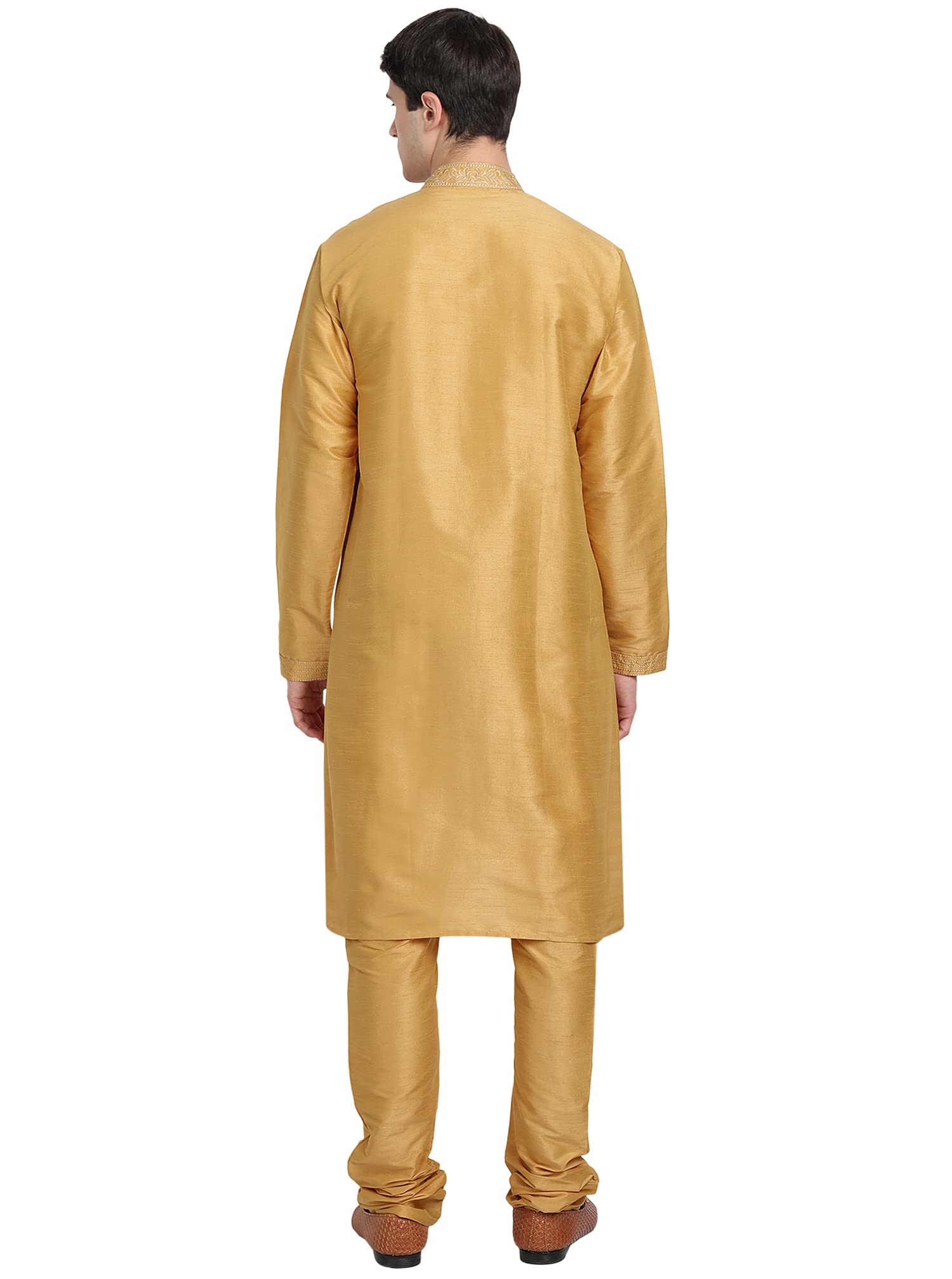 SKAVIJ Men's Kurta Pajama Set - Embroidered Art Silk Traditional Indian Outfit for Wedding & Festivals (Regular Fit) | Comfortable Ethnic Wear for Diwali, Eid & Special Occasions