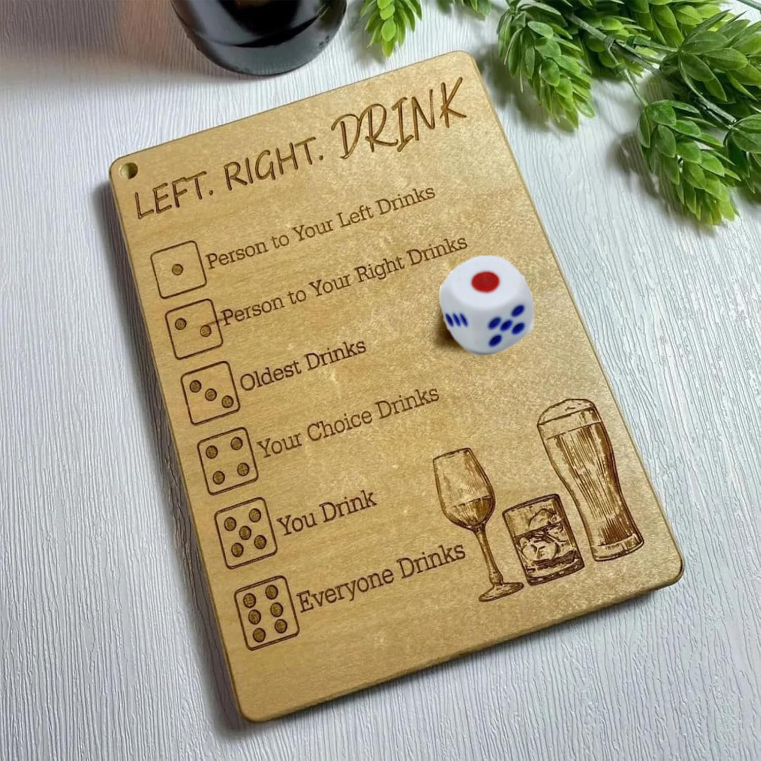 Left and Right Drinking Game - Fun Dice Bag & Party Dice Game for Adults - Interactive Social Board Game with Beverage Rules (1 Piece) - Perfect for Parties, Game Nights & Social Gatherings