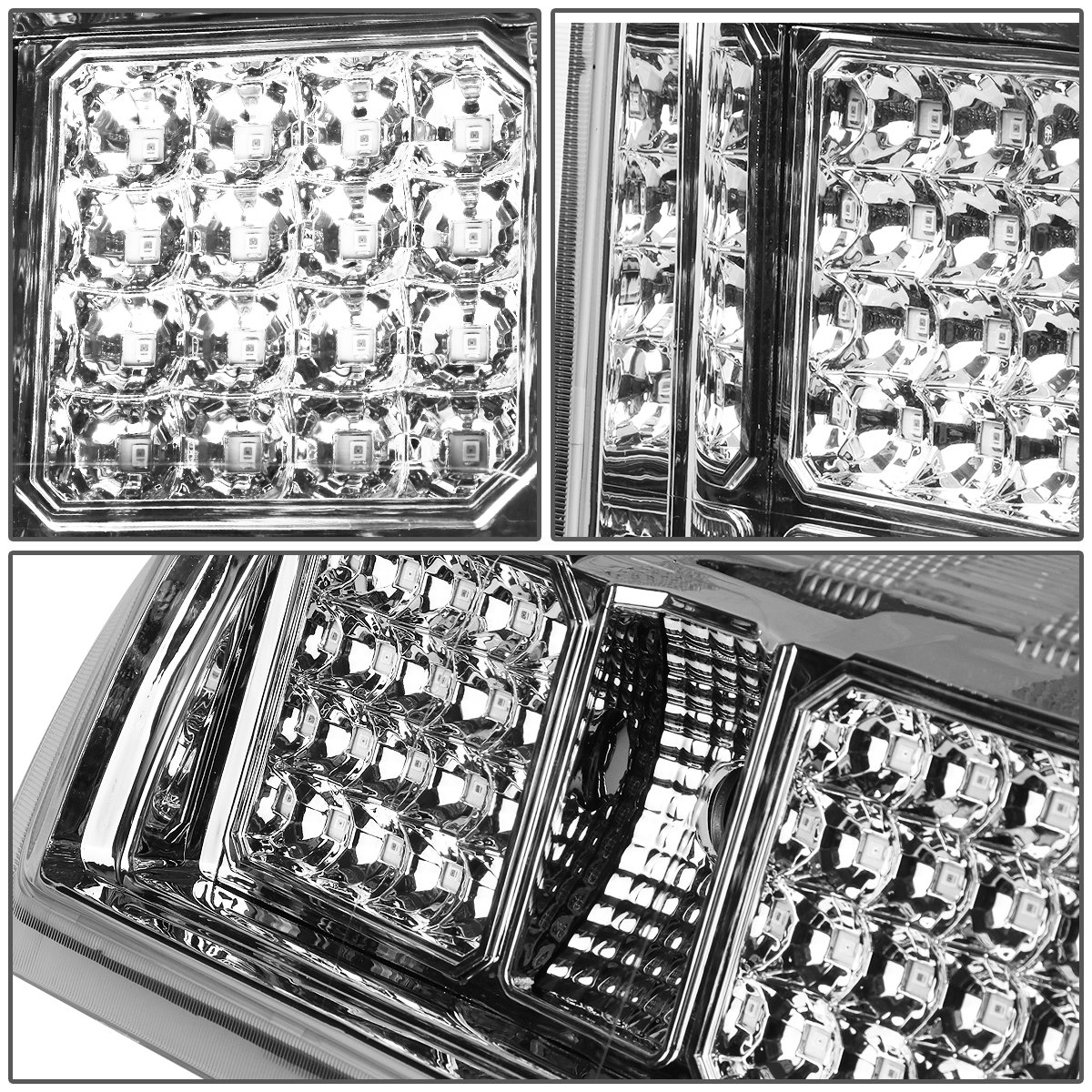 Auto Dynasty LED Tail Lights for 2014-2019 Chevy Silverado 1500/2500HD/3500HD - Chrome Housing Clear Lens Brake & Reverse Lamps (Driver & Passenger Side) | Enhanced Night Visibility & Safety for Truck Drivers