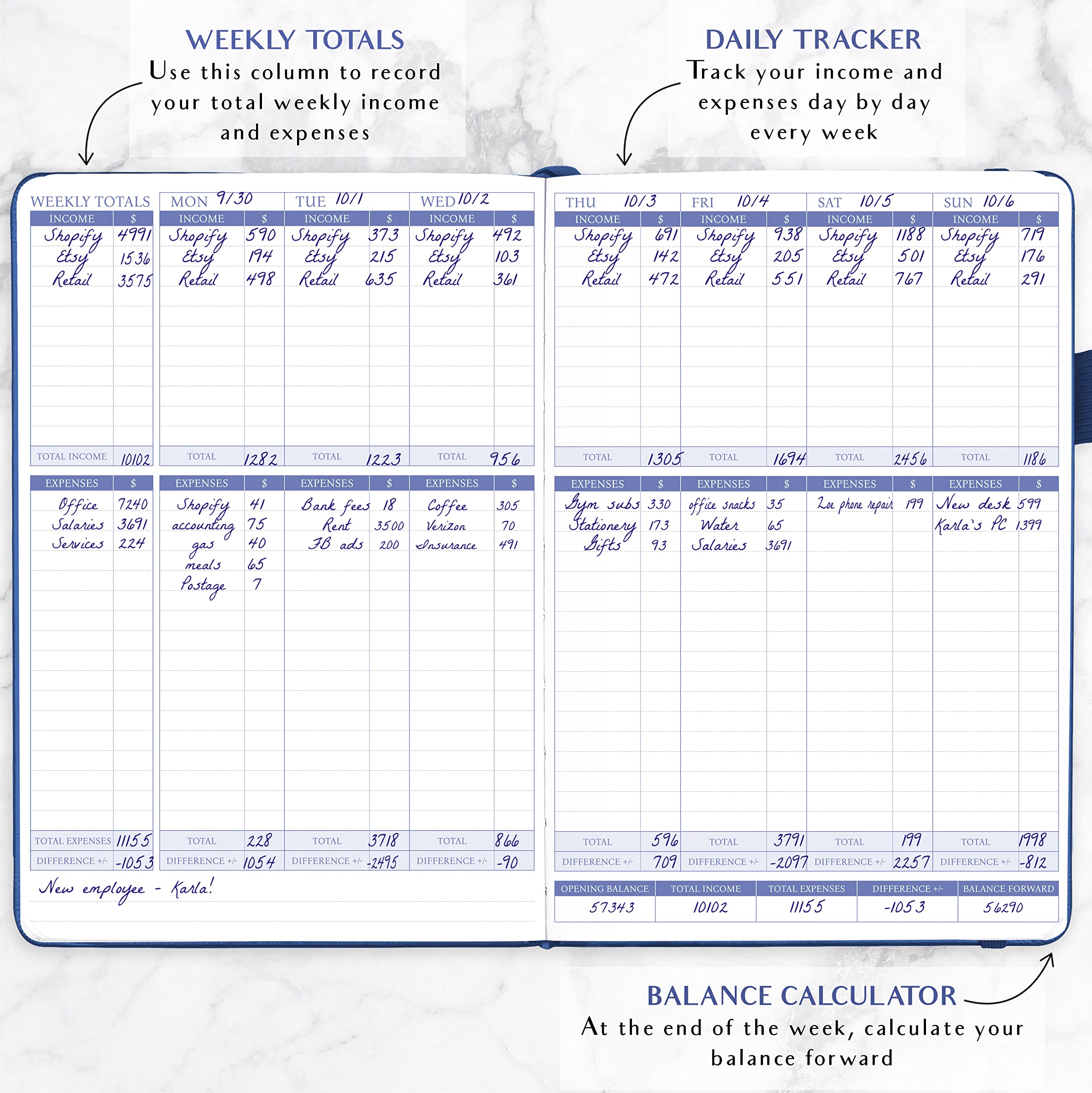 Small Business Accounting Ledger - Income & Expense Tracker Notebook for Bookkeeping (7x10
