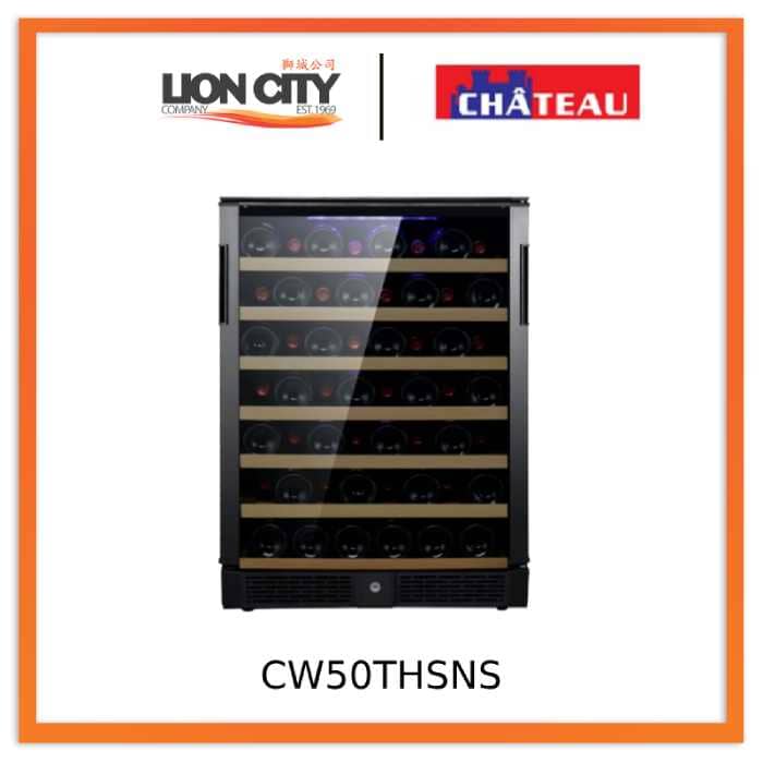 Chateau CW50THSNS 50 Bottle Wine Cooler Refrigerator - Dual Zone Temperature Control, Freestanding Design for Home, Bar, or Restaurant Use