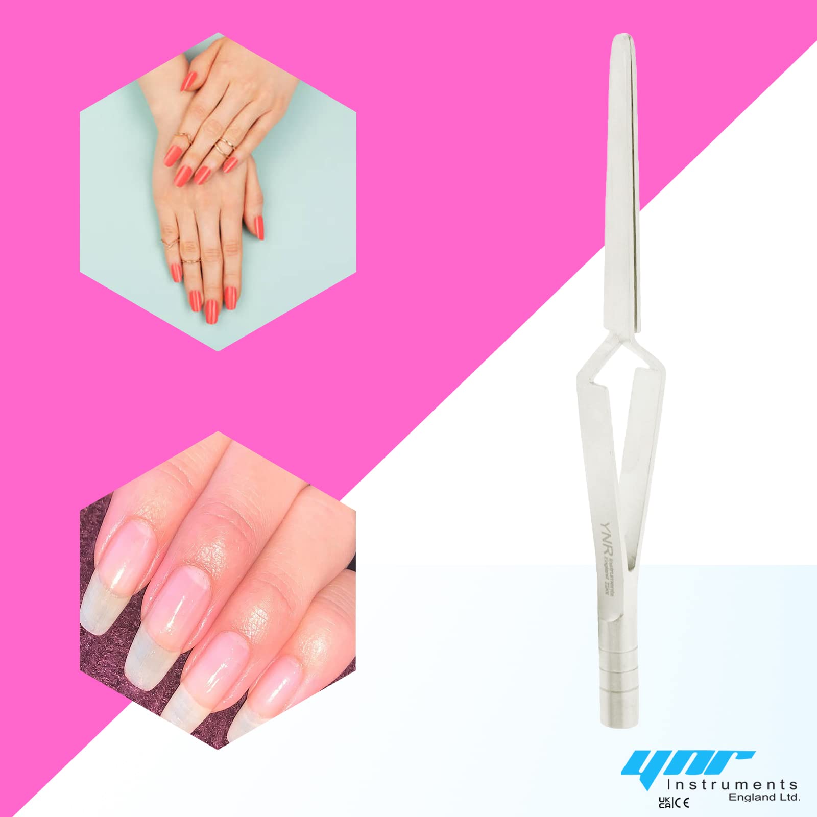 Professional Stainless Steel Nail Pinching Clip & Cuticle Pusher Tool - Nail Shaping, Exion & Manicure Kit for Perfect Nails at Home or Salon (Ideal for DIY Nail Care & Professional Use)