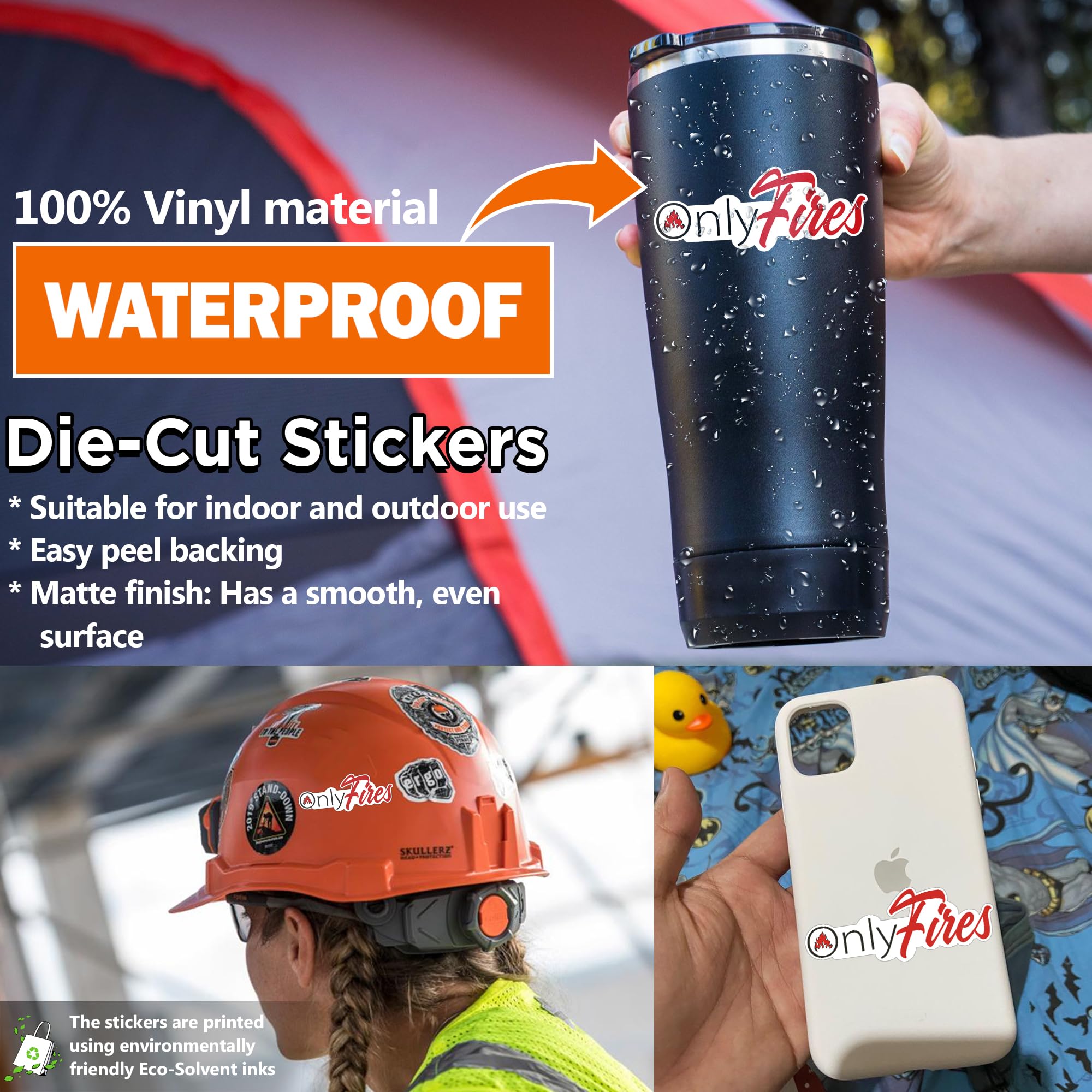 Firefighter Sticker - Funny Fireman Helmet Decal for Hard Hats, Water Bottles, Tumblers, Phone Cases & Cars - Waterproof Vinyl Sticker for Men, Dads, Kids & Adults - Great Gift Idea for Fire Department Lovers (4 Inches) - Perfect for First Responder Appreciation, Fire Station Decor & Personalizing Work Gear