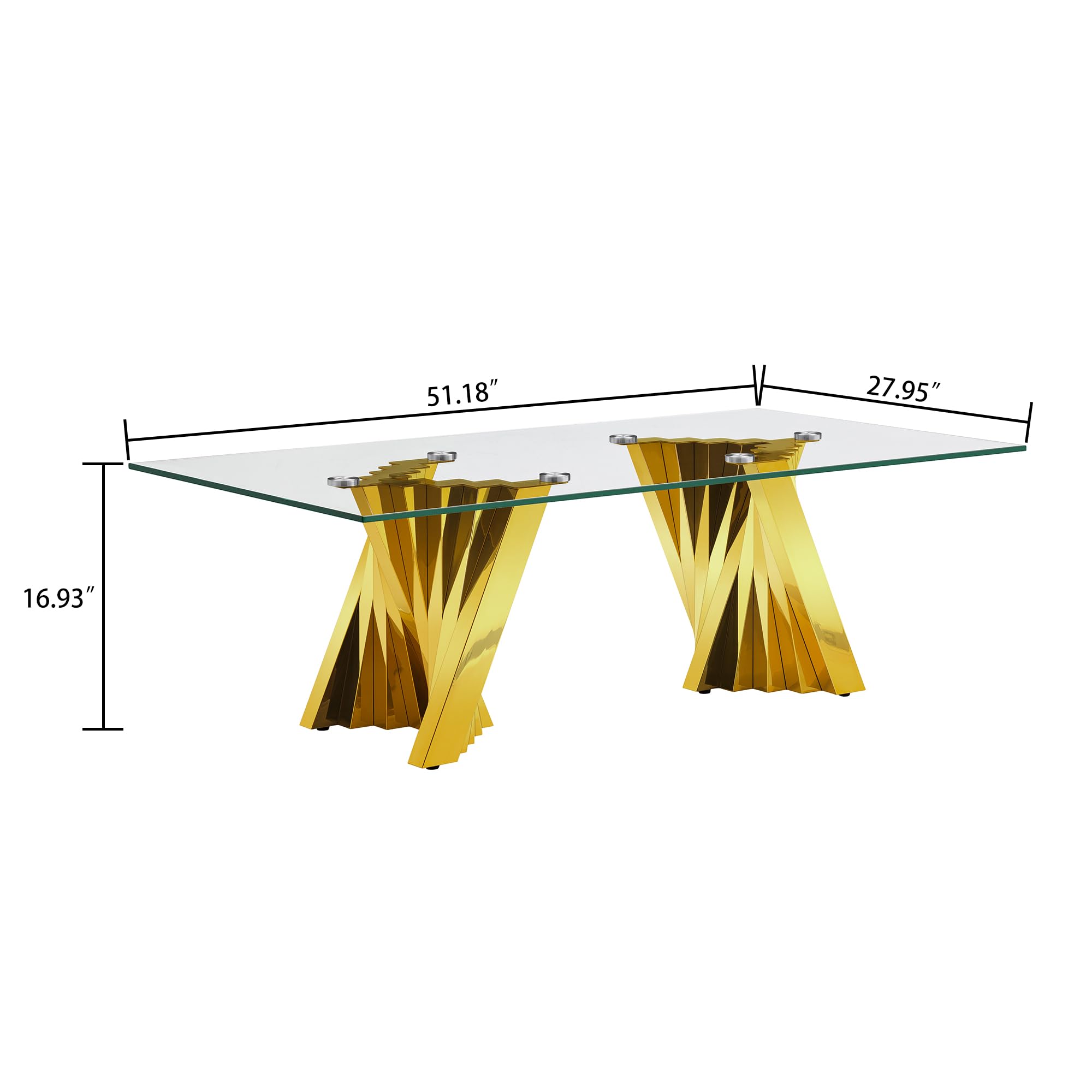 Modern Gold Glass Coffee Table 51