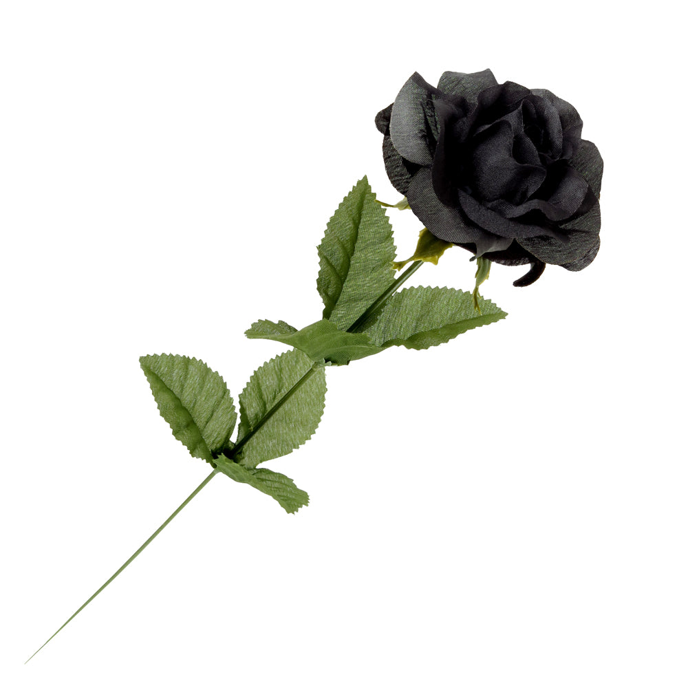 Black Rose with Stem - Elegant Artificial Flower for Home Decor, Wedding Bouquets, and Floral Arrangements