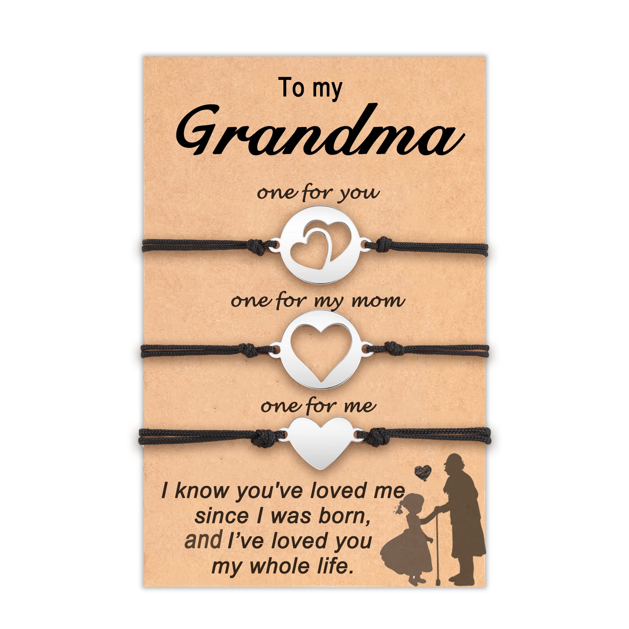Grandma & Granddaughter Bracelet Set - Christmas Jewelry Gift for Nana & Grandkids - Perfect for Family Bonding & Special Occasions