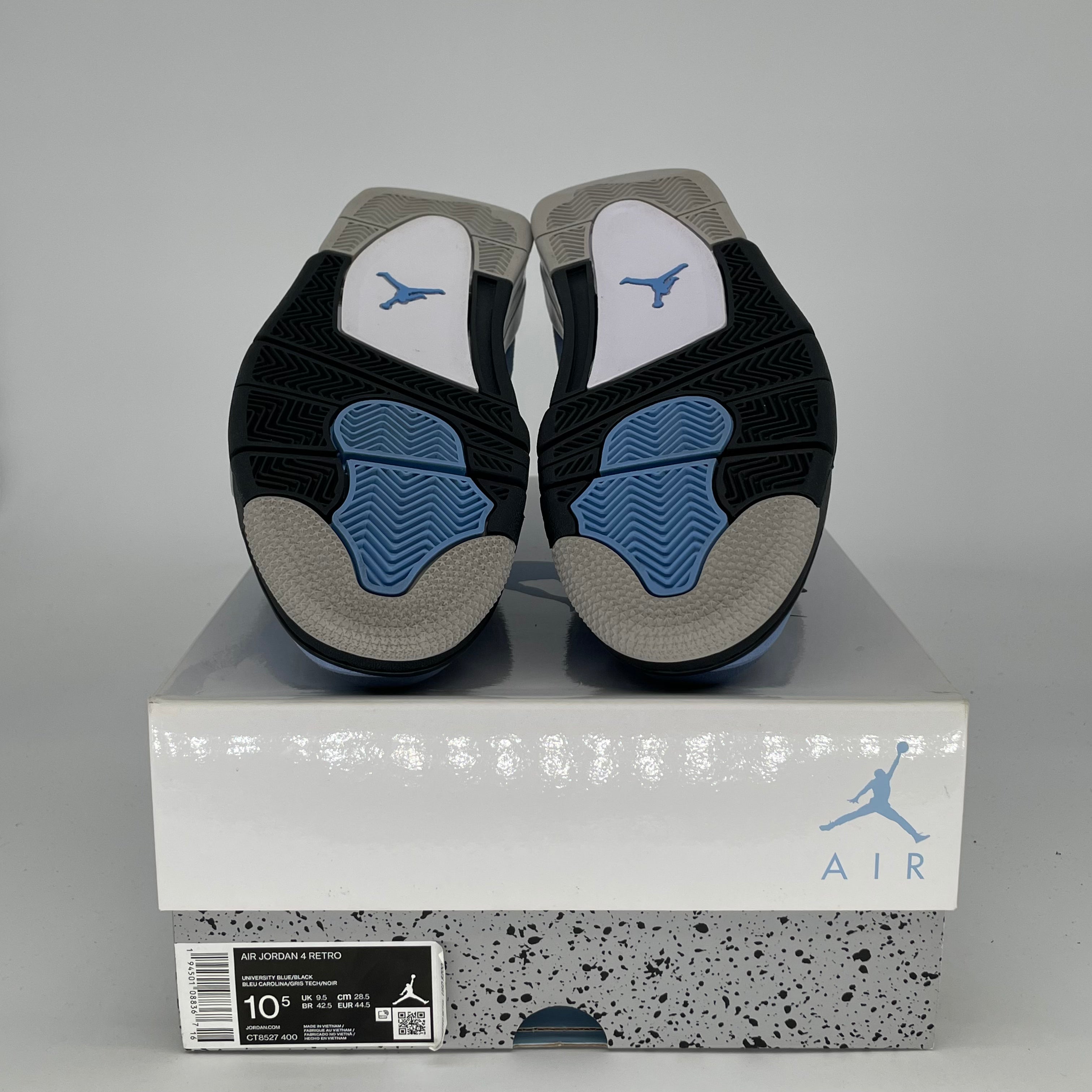 AIR JORDAN 4 University Blue Sneakers - Men's Size 10.5/Women's Size 12 - Retro Basketball Shoes CT8527-400 - Perfect for Streetwear, Casual Outfits & Sneaker Collectors