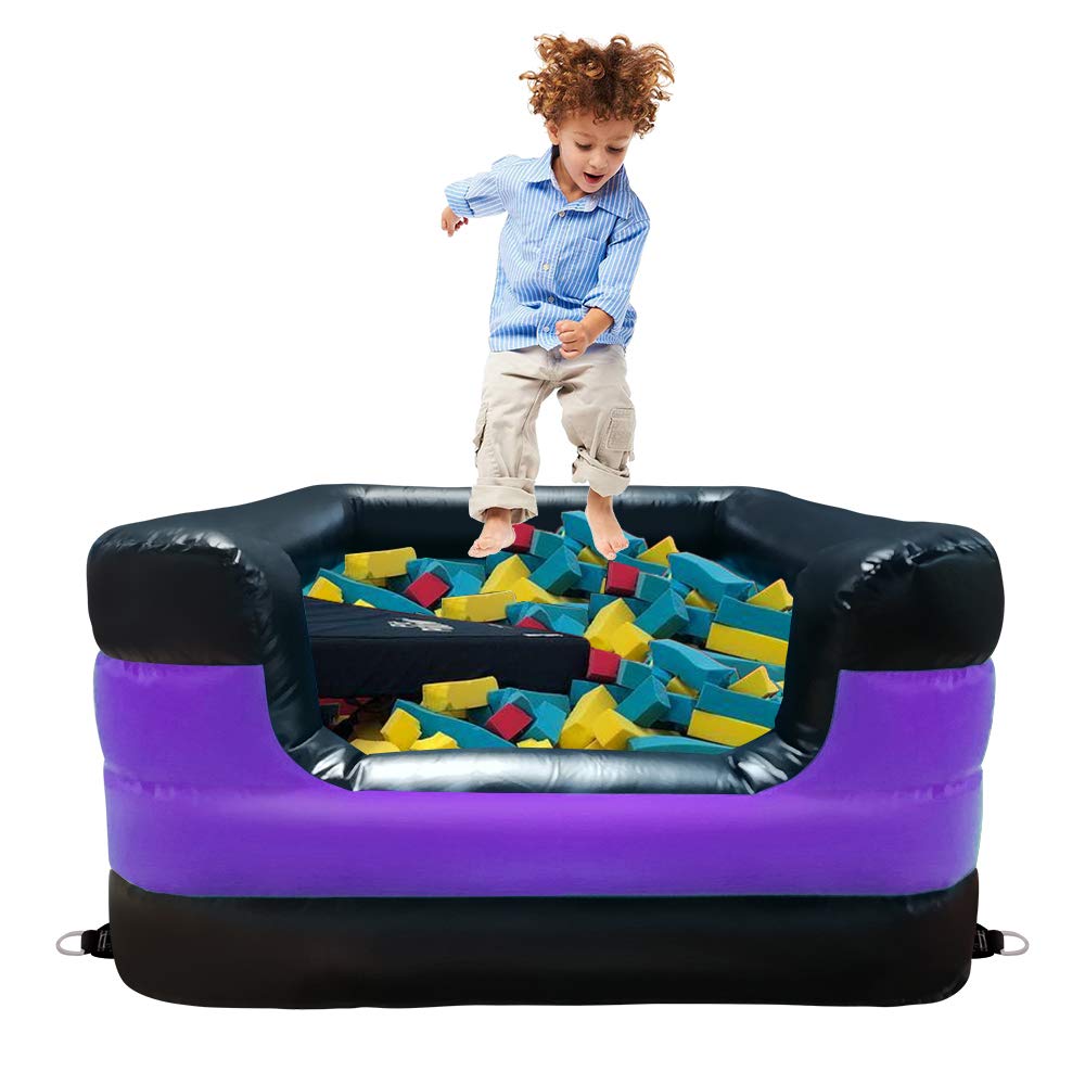**Air Foam Pit Square Pools & Bouncy Mats - Foam Pit Accessories for Indoor/Outdoor Play - Safe Tumbling Fun for Kids & Gymnastics Training**    *(Perfect for Backyard Play, Gymnastics Practice, Trampoline Parks & Kids' Playrooms)*