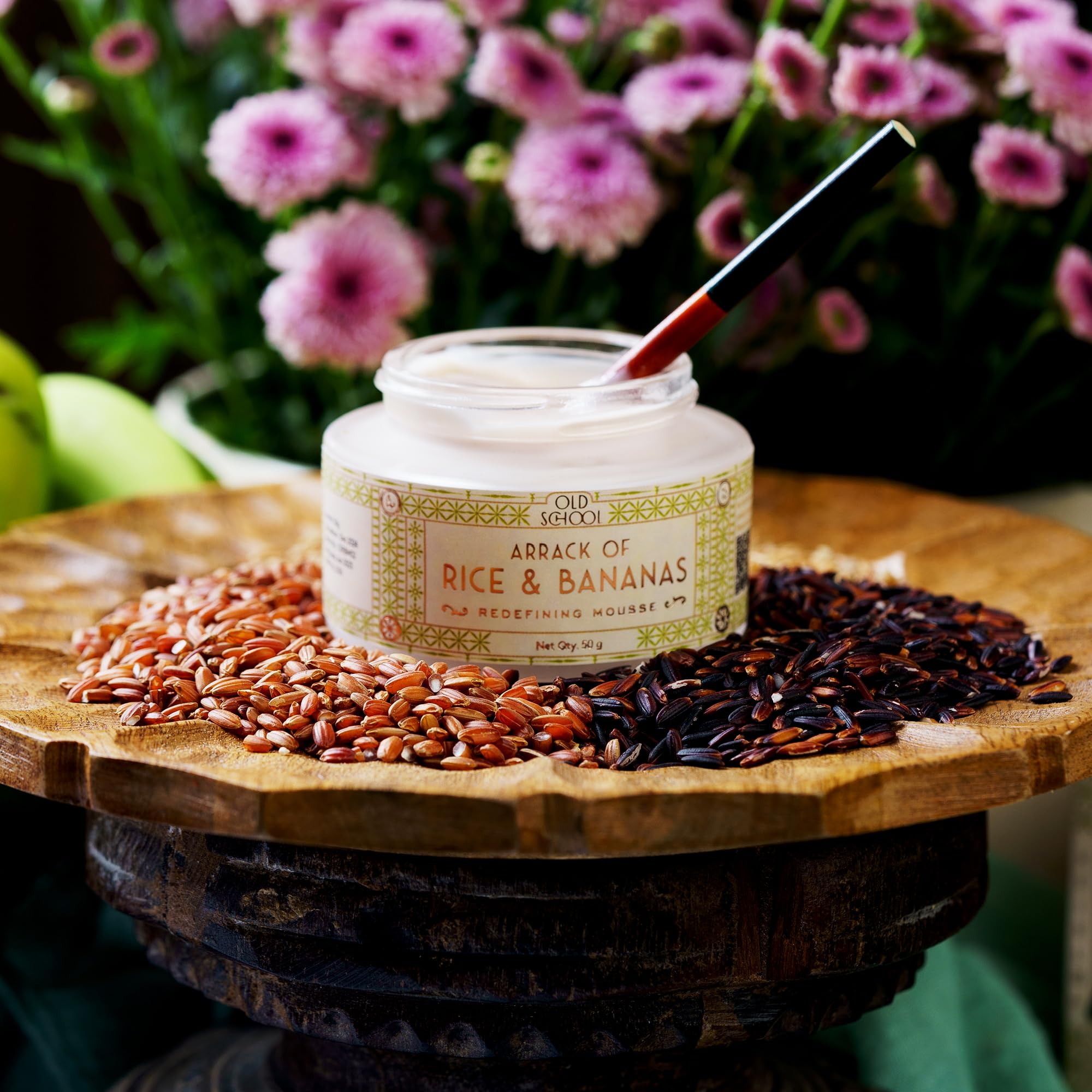 Old School Rituals Arrack of Rice & Banana Redefining Mousse - Natural Anti-Aging Face Moisturizer Cream with Rice & Banana Extracts - Hydrating & Smoothing Treatment for Radiant Skin - 50g - Perfect for Daily Skincare Routine & Nighttime Hydration