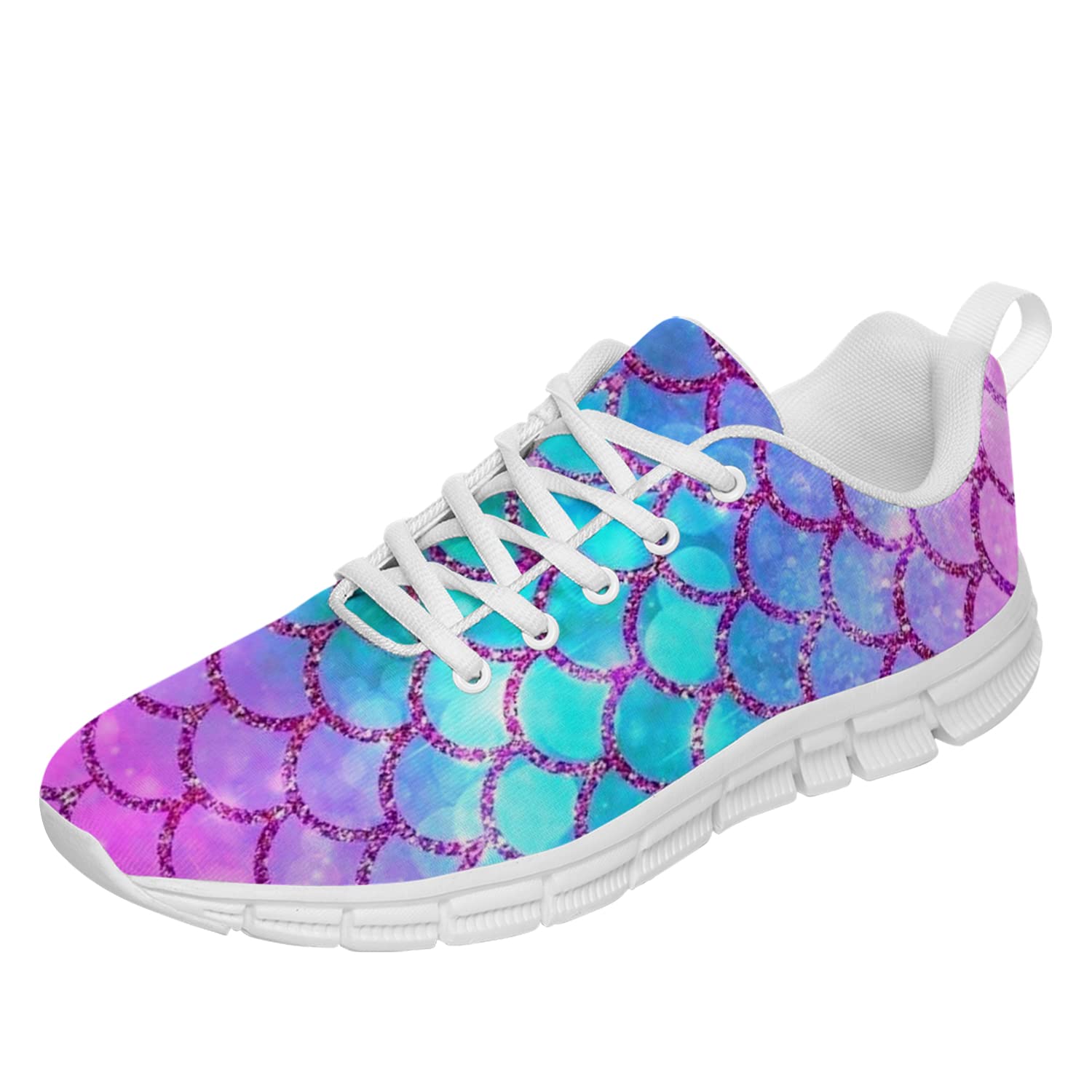 Women's & Girls' Mermaid Style Tennis Shoes - Cute Pink Purple Turquoise Running Sneakers for Golf, Casual Wear & Sports | Size 9.5 Men / 11 Women | Perfect Gift for Girls & Women | Ideal for Running, Walking, Gym & Outdoor Activities