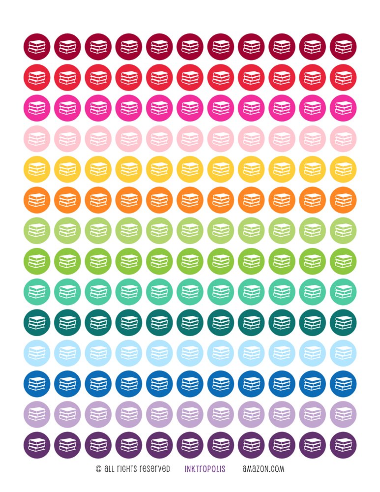Monthly Planner Stickers - Colorful Rainbow Book Stickers & Planner Labels for Erin Condren Vertical Life Planner - Perfect for Organizing, Journaling & Bullet Journaling