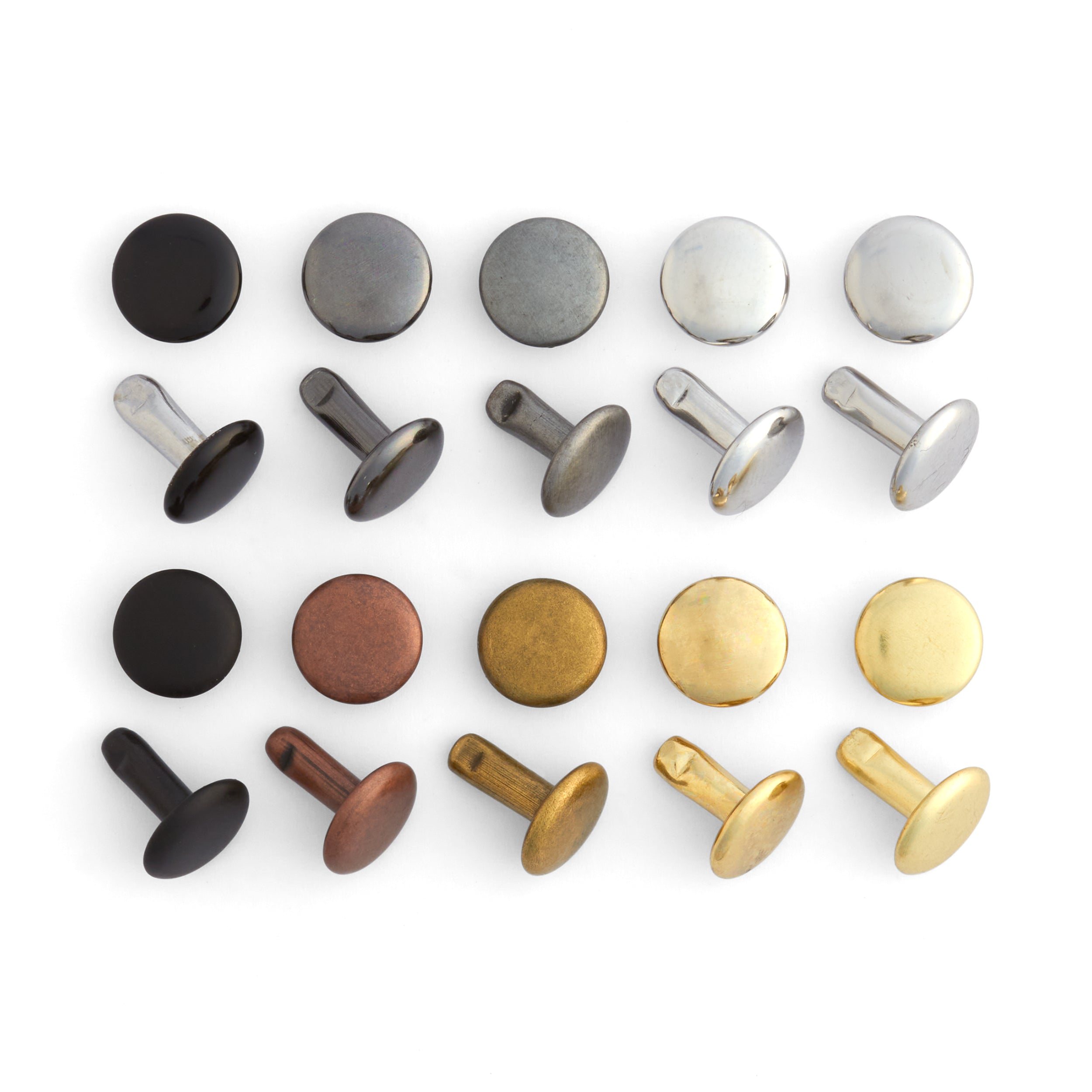 1000PCS Double Cap Rivets - Heavy Duty Metal Fasteners for Leather, Jeans & DIY Crafts - Perfect for Garments, Accessories & Repair Projects
