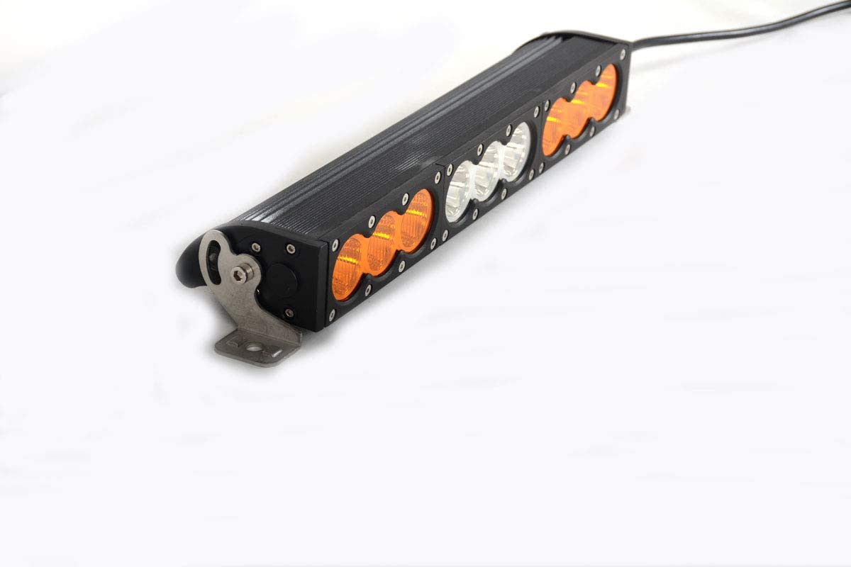 90W 16 Inch LED Light Bar with Amber/Clear Lens - Spot Flood Combo for SUV, ATV, Truck & Boat - Off-Road, Marine & Work Lighting