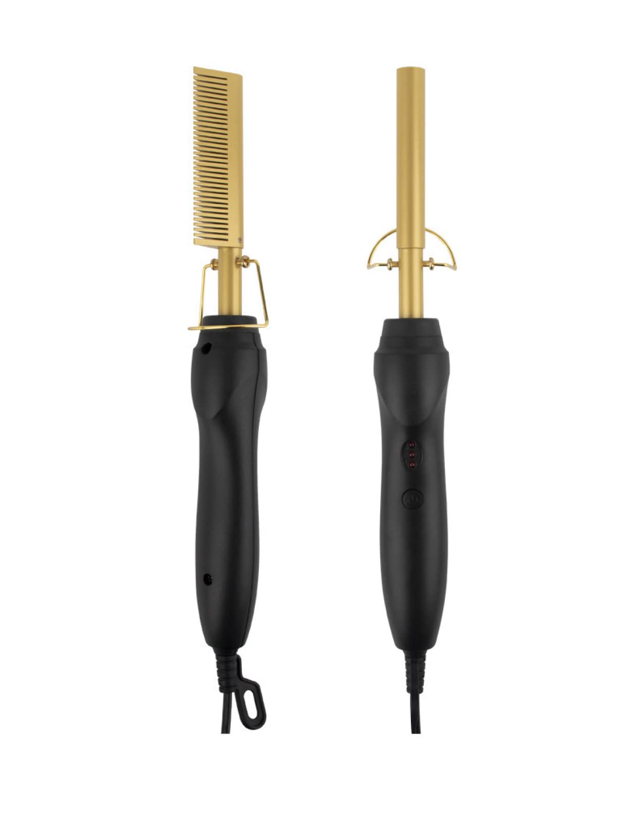 Electric Hair Straightener Comb for Women - 2-in-1 Copper Flat Iron & Curling Iron, Multifunctional Styling Tool for Straightening & Curling Hair at Home - Perfect for Daily Styling, Salon Results & Travel Use