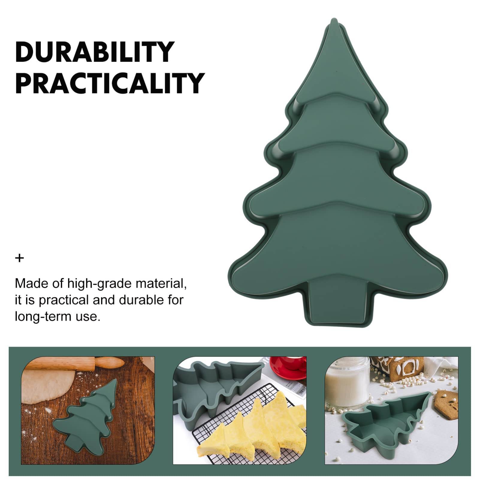 Operitacx Non-Stick Christmas Tree Cake Pan - 8.2x10.6 Inch Silicone Baking Mold for Cakes, Cupcakes & Holiday Treats | Perfect for Christmas, Xmas Party Desserts & Festive Baking Supplies