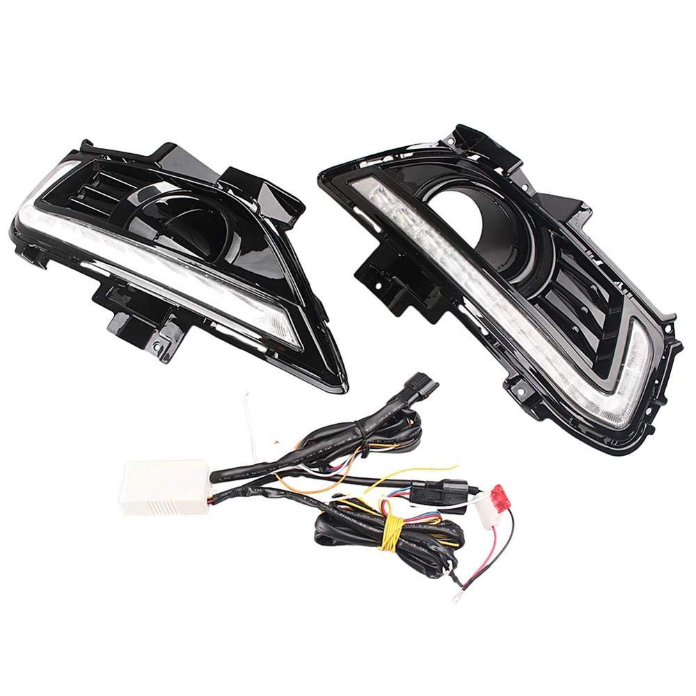 Waterproof LED DRL Daytime Running Lights with Turn Signal - Compatible with Ford Fusion/Mondeo 2013-2015 - Front Fog Lamp Replacement for Enhanced Visibility & Safety in Rainy or Low-Light Conditions