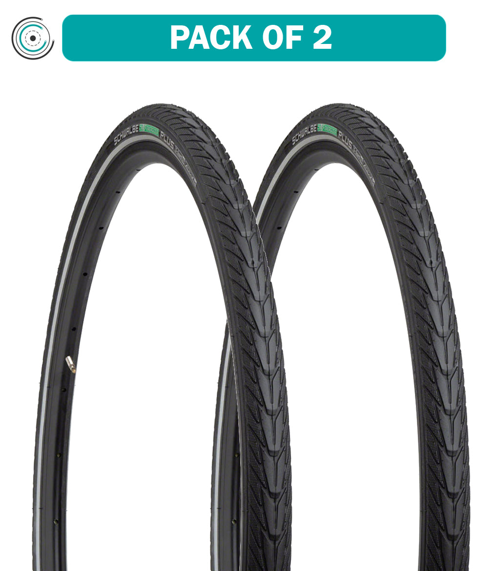 2 Pack Schwalbe Energizer Plus Bike Tires - 27.5 x 2 Inch Clincher Wire Bead, Black/Reflective (11101367) - Perfect for Mountain Biking, Commuting & Road Cycling